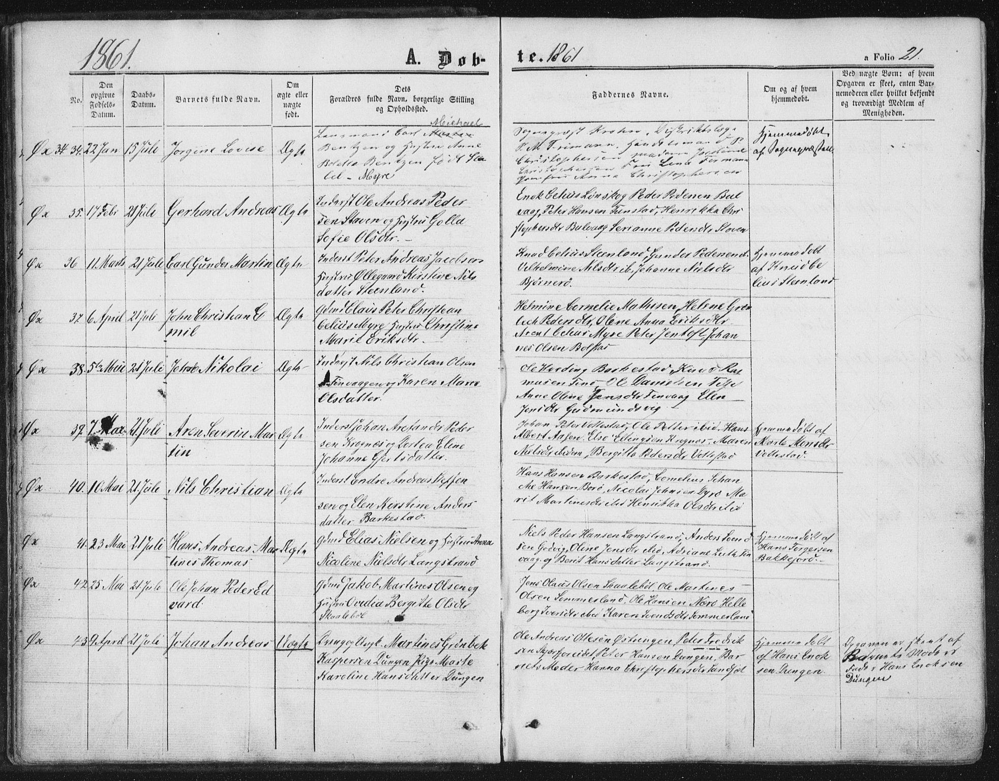 Ministerialprotokoller, klokkerbøker og fødselsregistre - Nordland, AV/SAT-A-1459/893/L1333: Parish register (official) no. 893A06, 1858-1866, p. 21