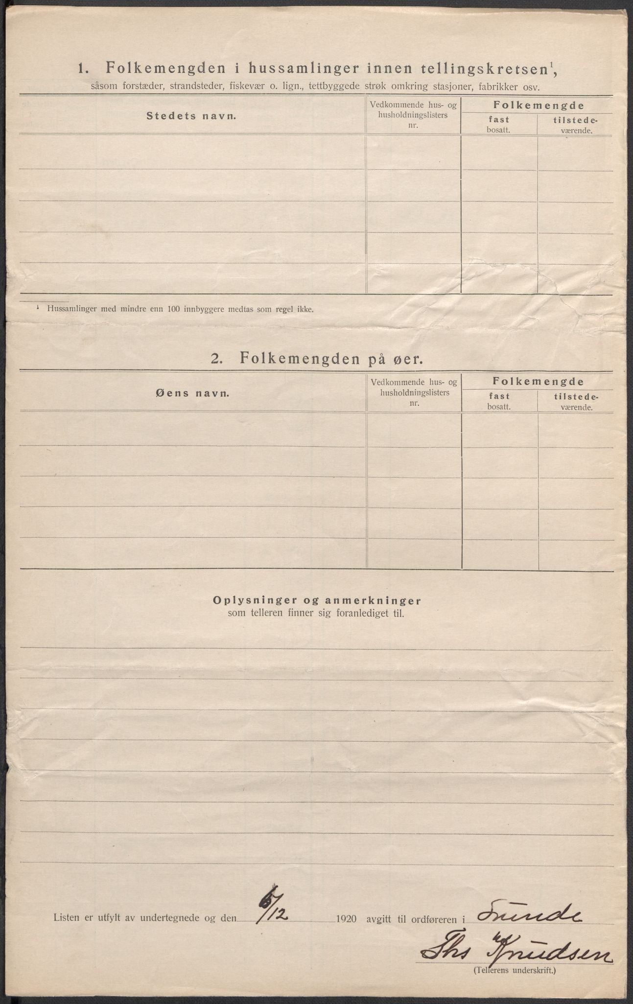 SAKO, 1920 census for Lunde, 1920, p. 35