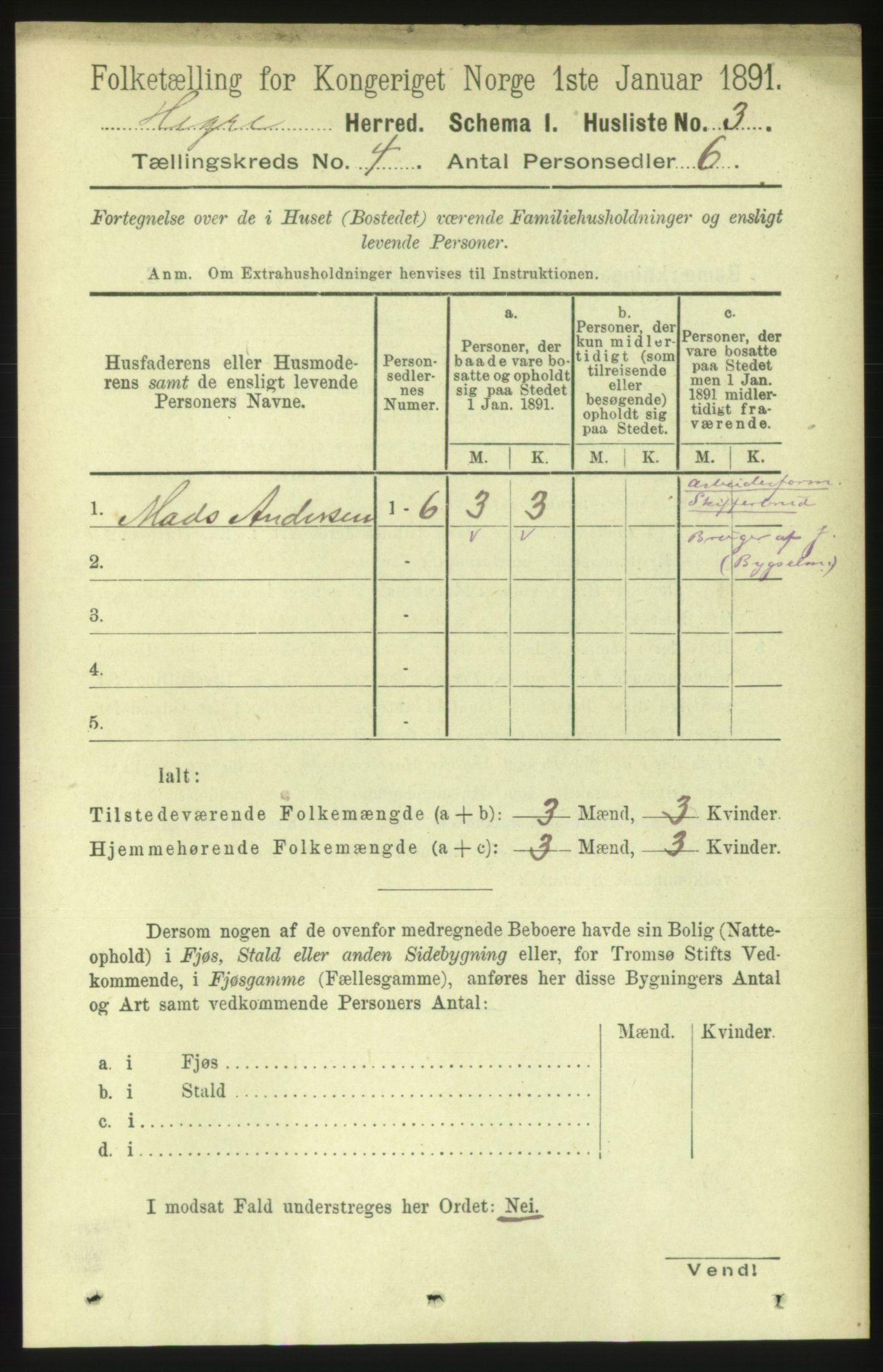 RA, 1891 census for 1712 Hegra, 1891, p. 1418