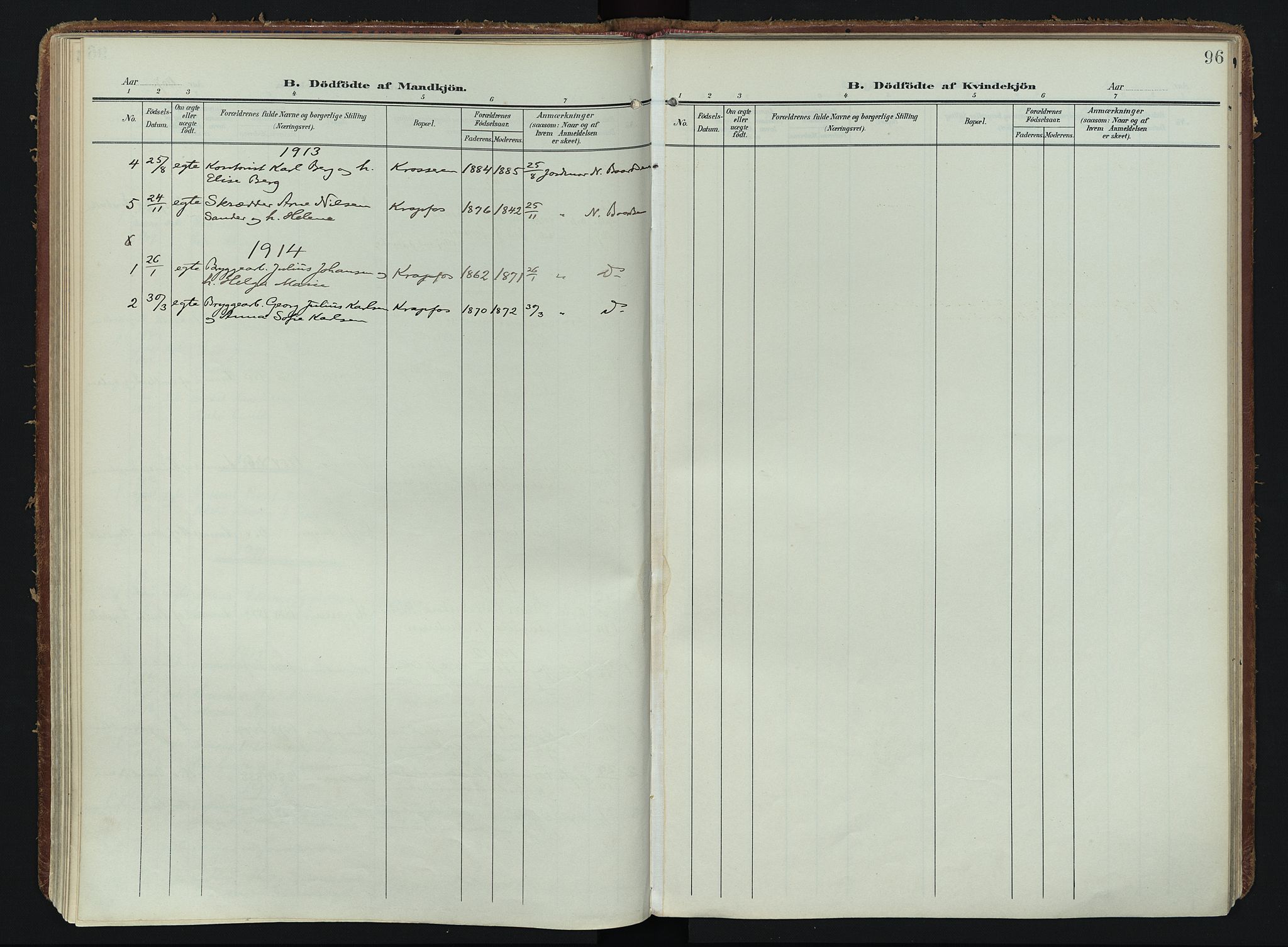 Moss prestekontor Kirkebøker, AV/SAO-A-2003/F/Fc/L0003: Parish register (official) no. III 3, 1906-1914, p. 96