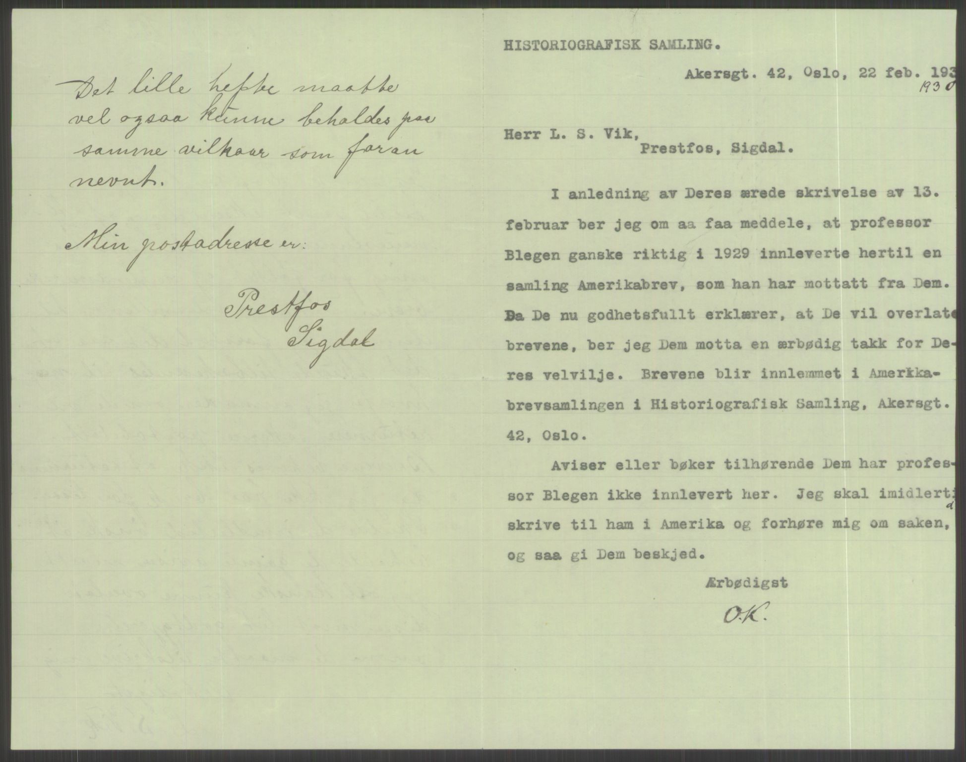 Samlinger til kildeutgivelse, Amerikabrevene, RA/EA-4057/F/L0021: Innlån fra Buskerud: Michalsen - Ål bygdearkiv, 1838-1914, p. 502