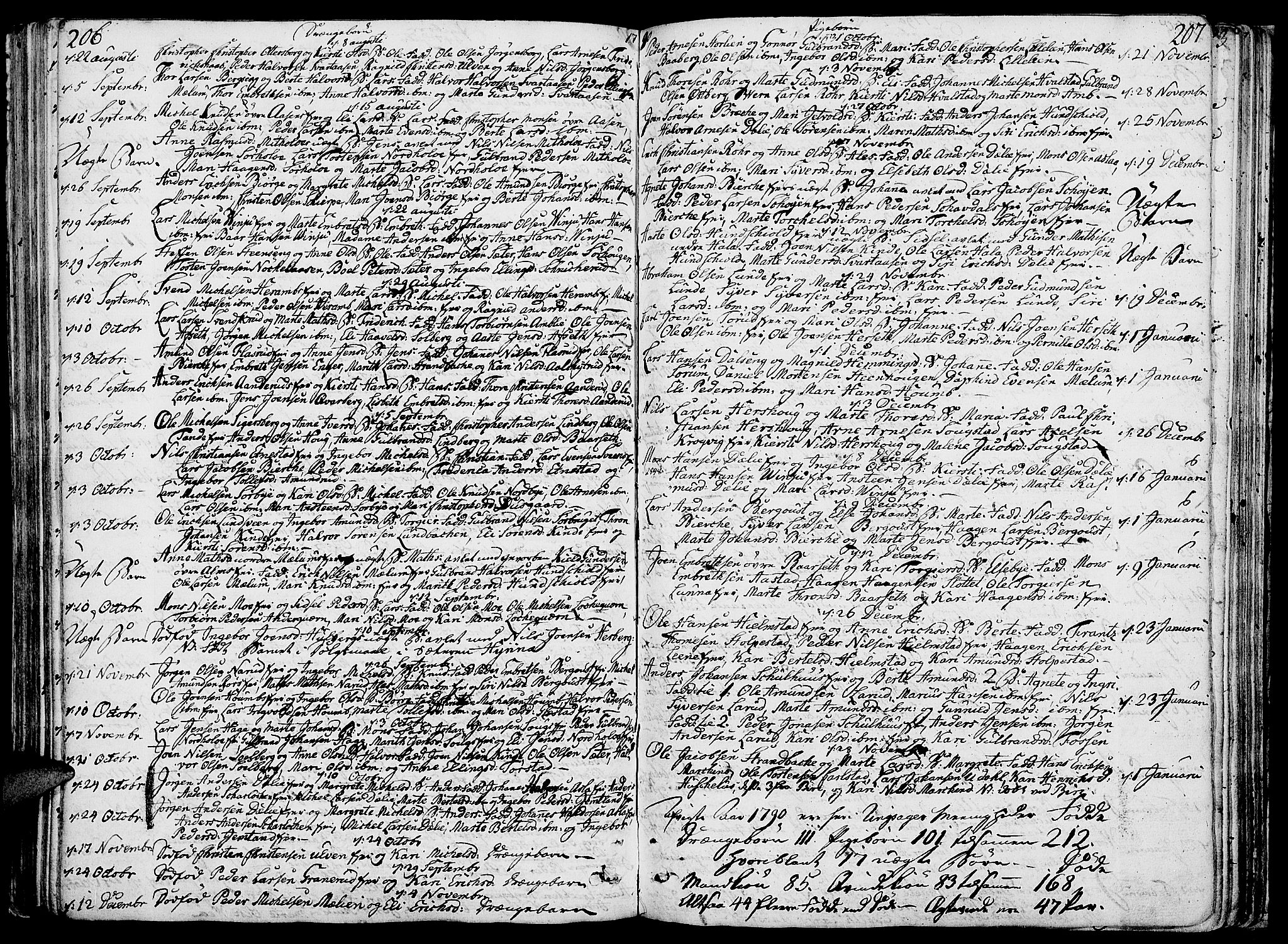 Ringsaker prestekontor, SAH/PREST-014/K/Ka/L0003: Parish register (official) no. 3, 1775-1798, p. 206-207