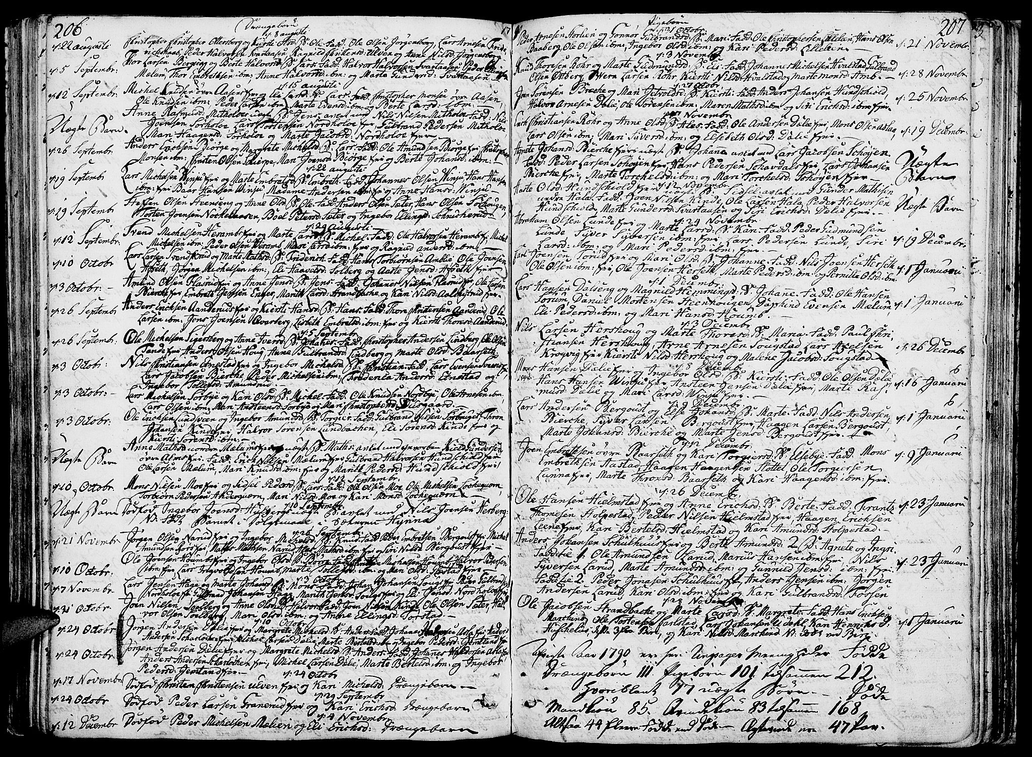 Ringsaker prestekontor, AV/SAH-PREST-014/K/Ka/L0003: Parish register (official) no. 3, 1775-1798, p. 206-207