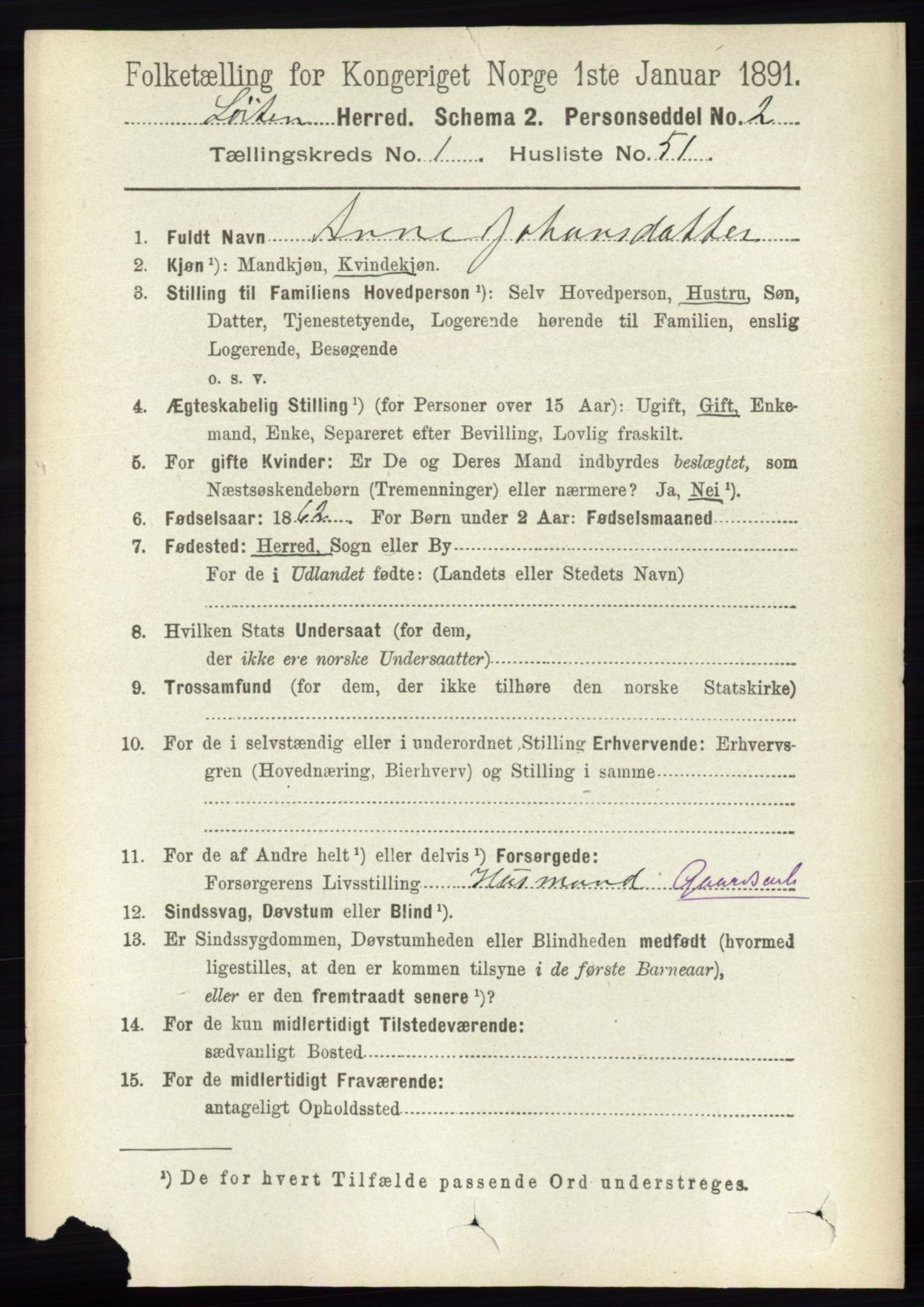 RA, 1891 census for 0415 Løten, 1891, p. 503