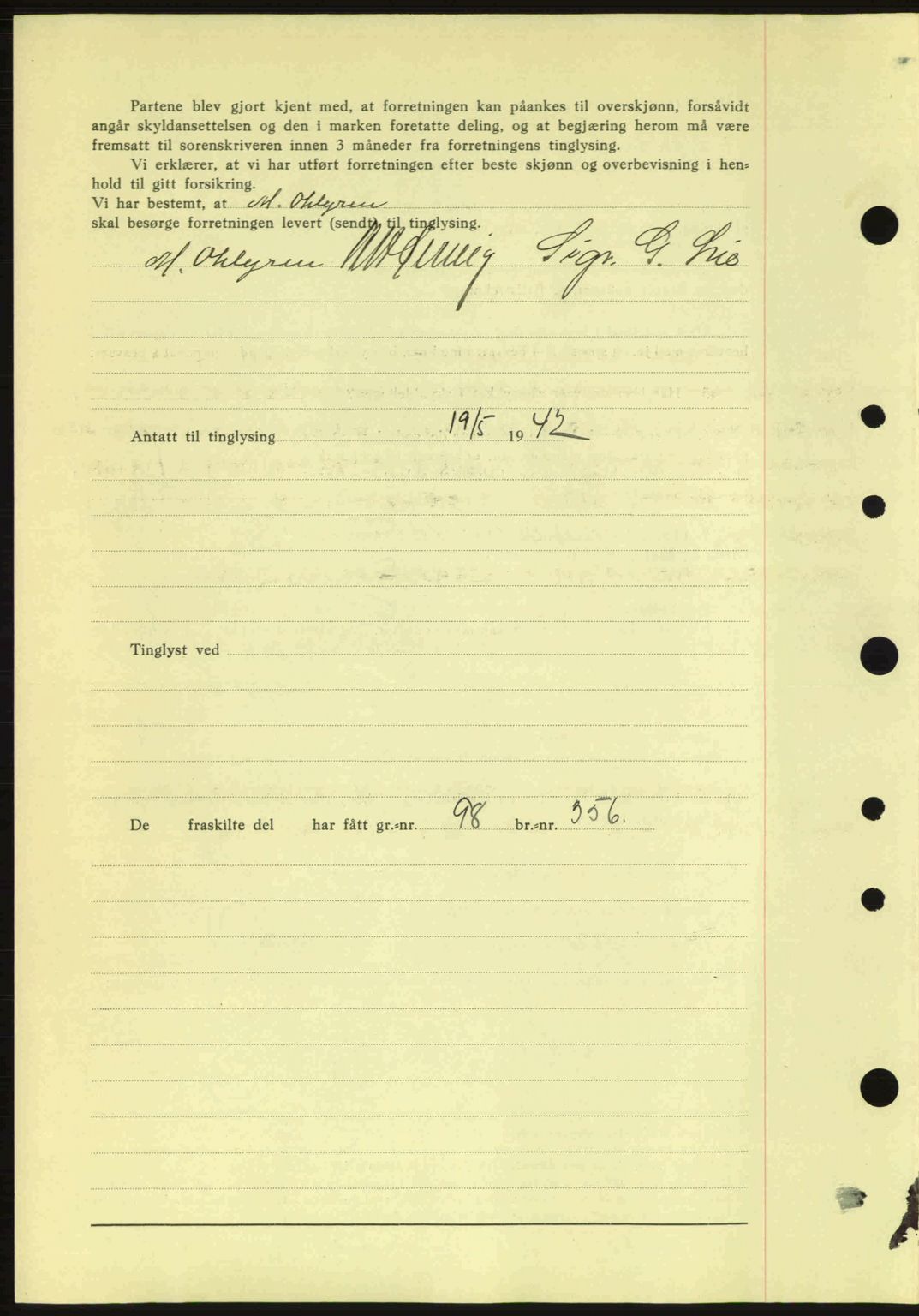 Idd og Marker sorenskriveri, AV/SAO-A-10283/G/Gb/Gbb/L0005: Mortgage book no. A5, 1941-1943, Diary no: : 604/1942