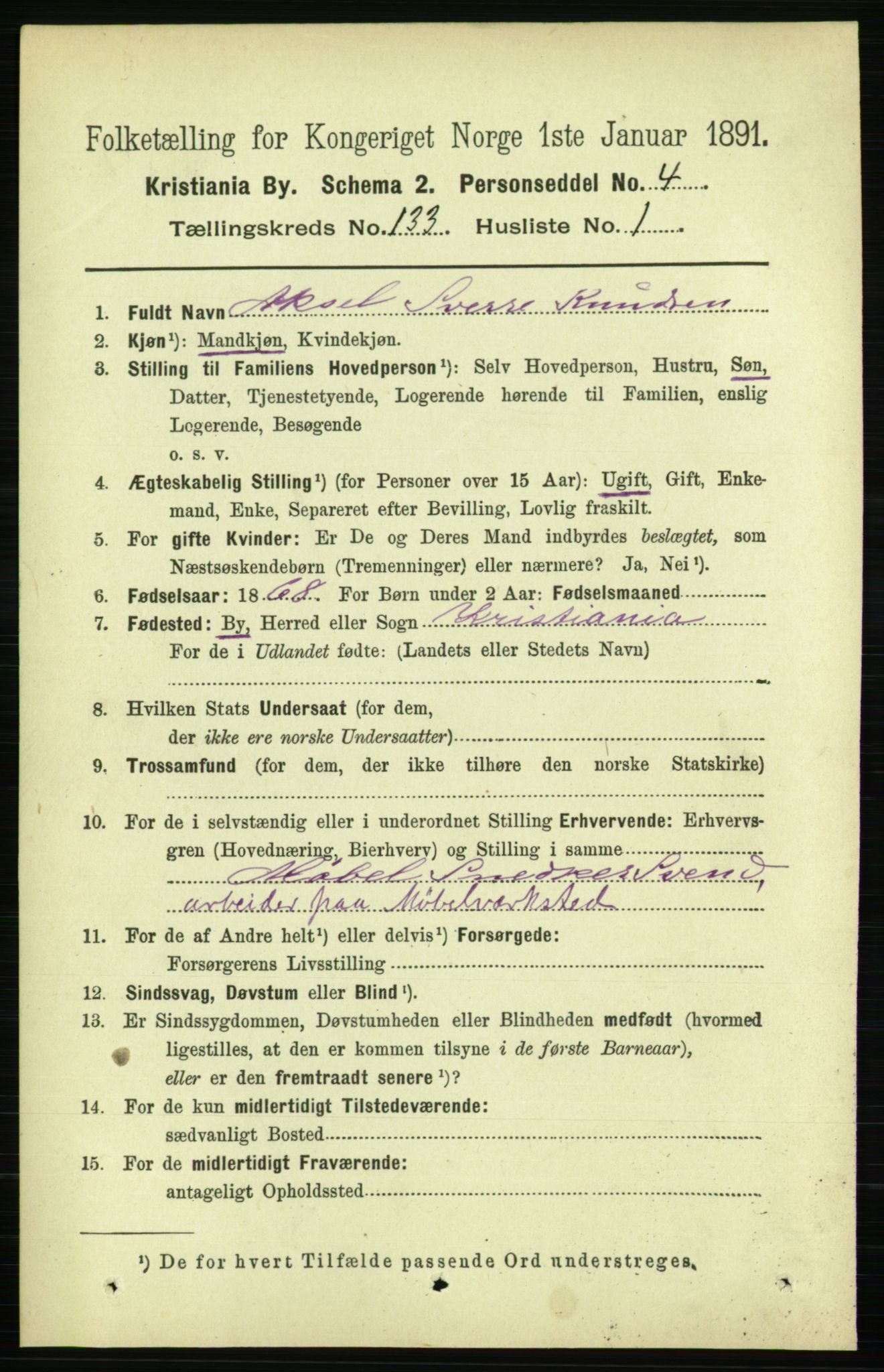 RA, 1891 census for 0301 Kristiania, 1891, p. 72419