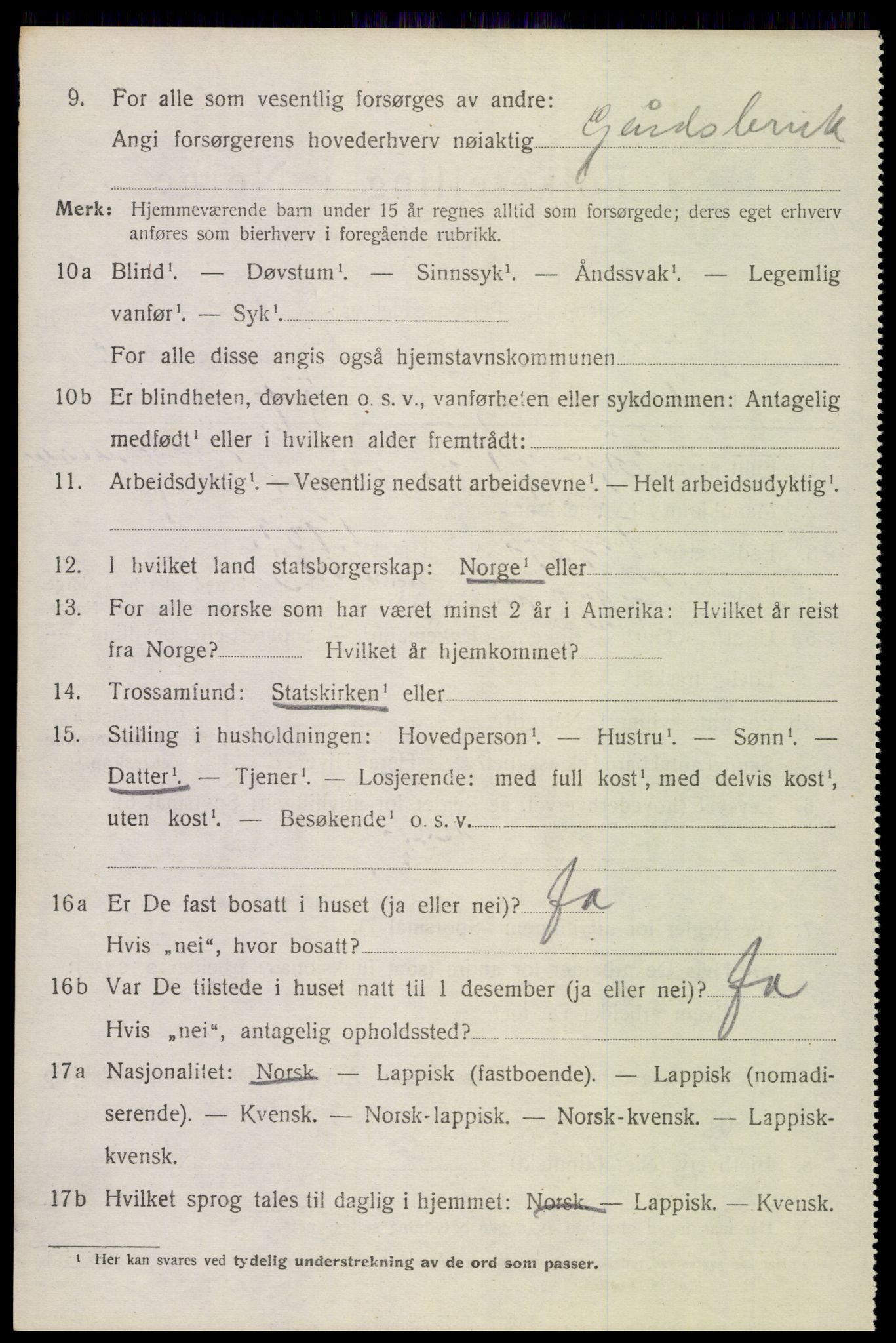 SAT, 1920 census for Evenes, 1920, p. 11841