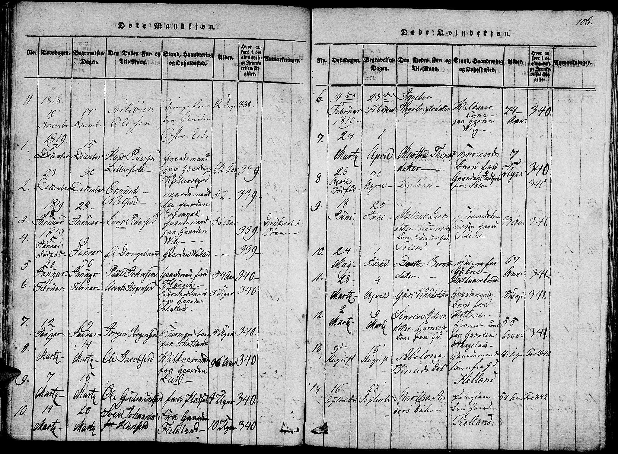 Fjelberg sokneprestembete, AV/SAB-A-75201/H/Haa: Parish register (official) no. A 4, 1816-1822, p. 106