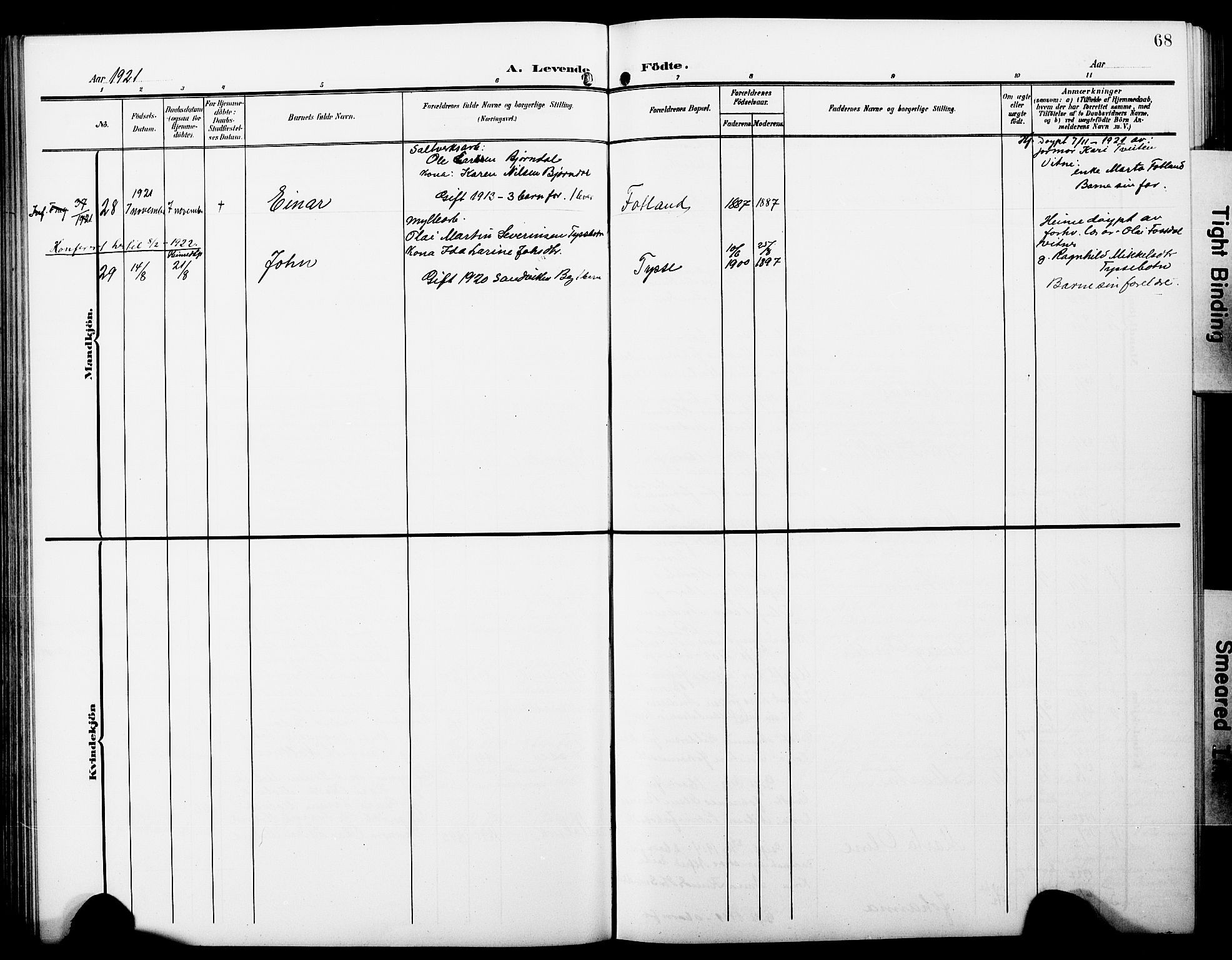 Hosanger sokneprestembete, AV/SAB-A-75801/H/Hab: Parish register (copy) no. A 4, 1904-1927, p. 68