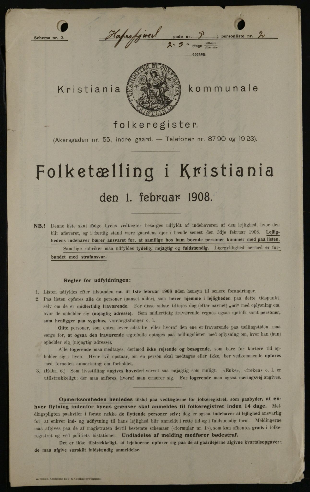 OBA, Municipal Census 1908 for Kristiania, 1908, p. 30106