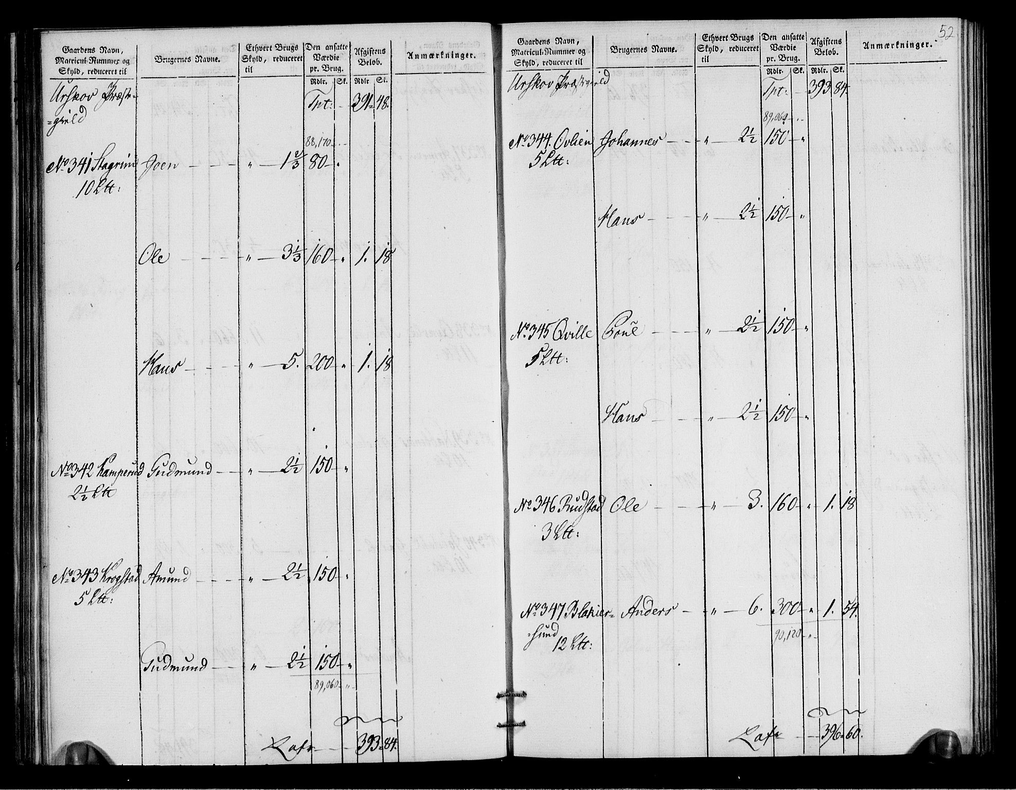 Rentekammeret inntil 1814, Realistisk ordnet avdeling, AV/RA-EA-4070/N/Ne/Nea/L0018: Nedre Romerike fogderi. Oppebørselsregister, 1803-1804, p. 54