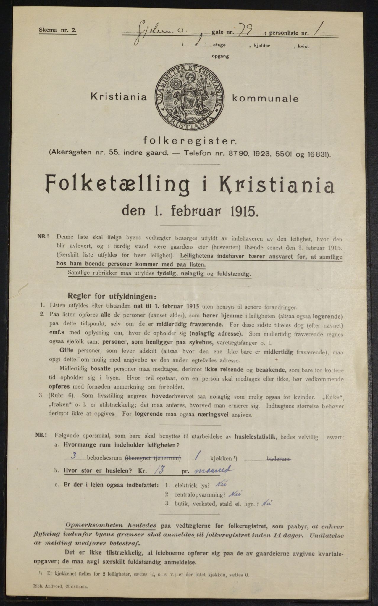 OBA, Municipal Census 1915 for Kristiania, 1915, p. 28718