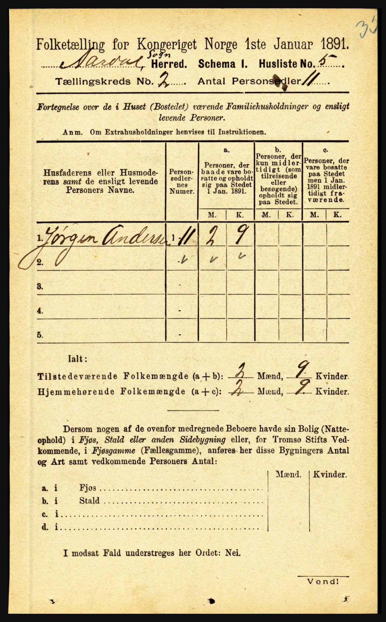 RA, 1891 census for 1424 Årdal, 1891, p. 131