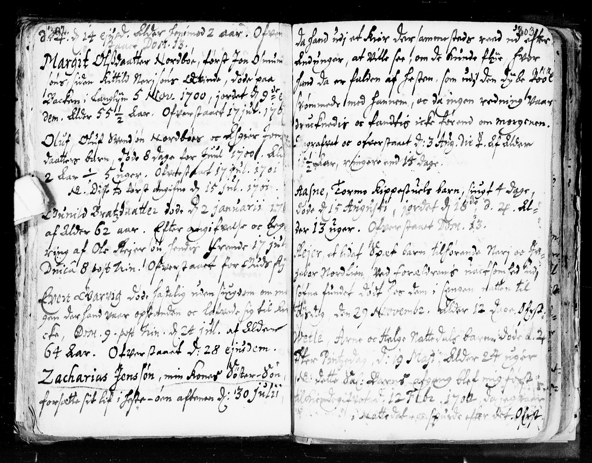 Seljord kirkebøker, SAKO/A-20/F/Fa/L0002: Parish register (official) no. I 2, 1689-1713, p. 302-303