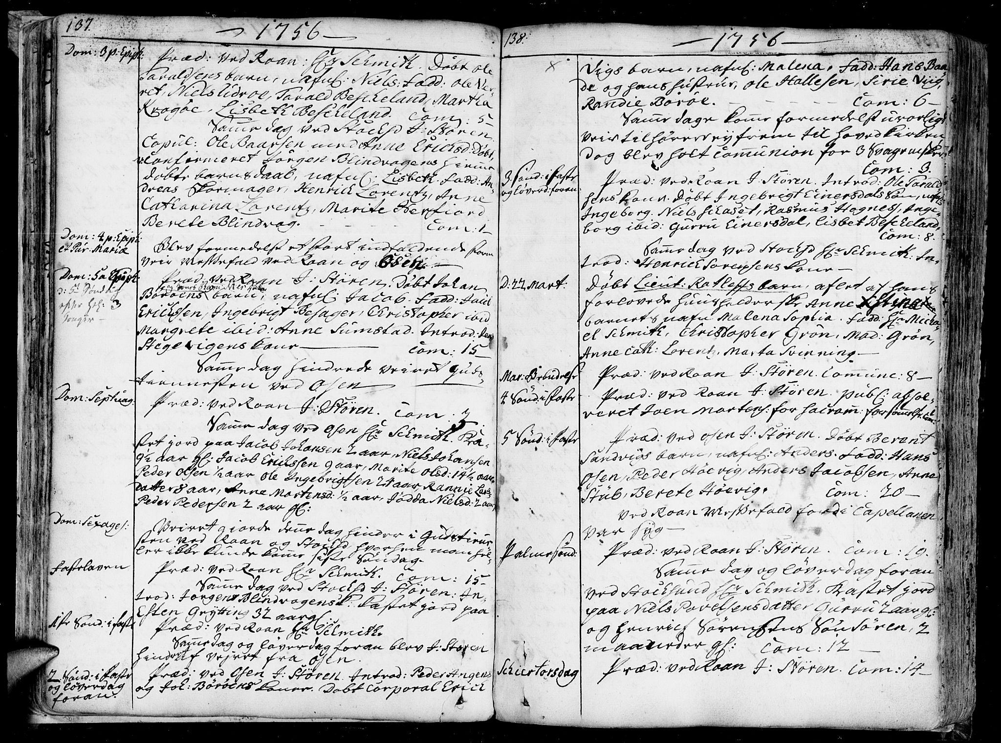 Ministerialprotokoller, klokkerbøker og fødselsregistre - Sør-Trøndelag, SAT/A-1456/657/L0700: Parish register (official) no. 657A01, 1732-1801, p. 137-138