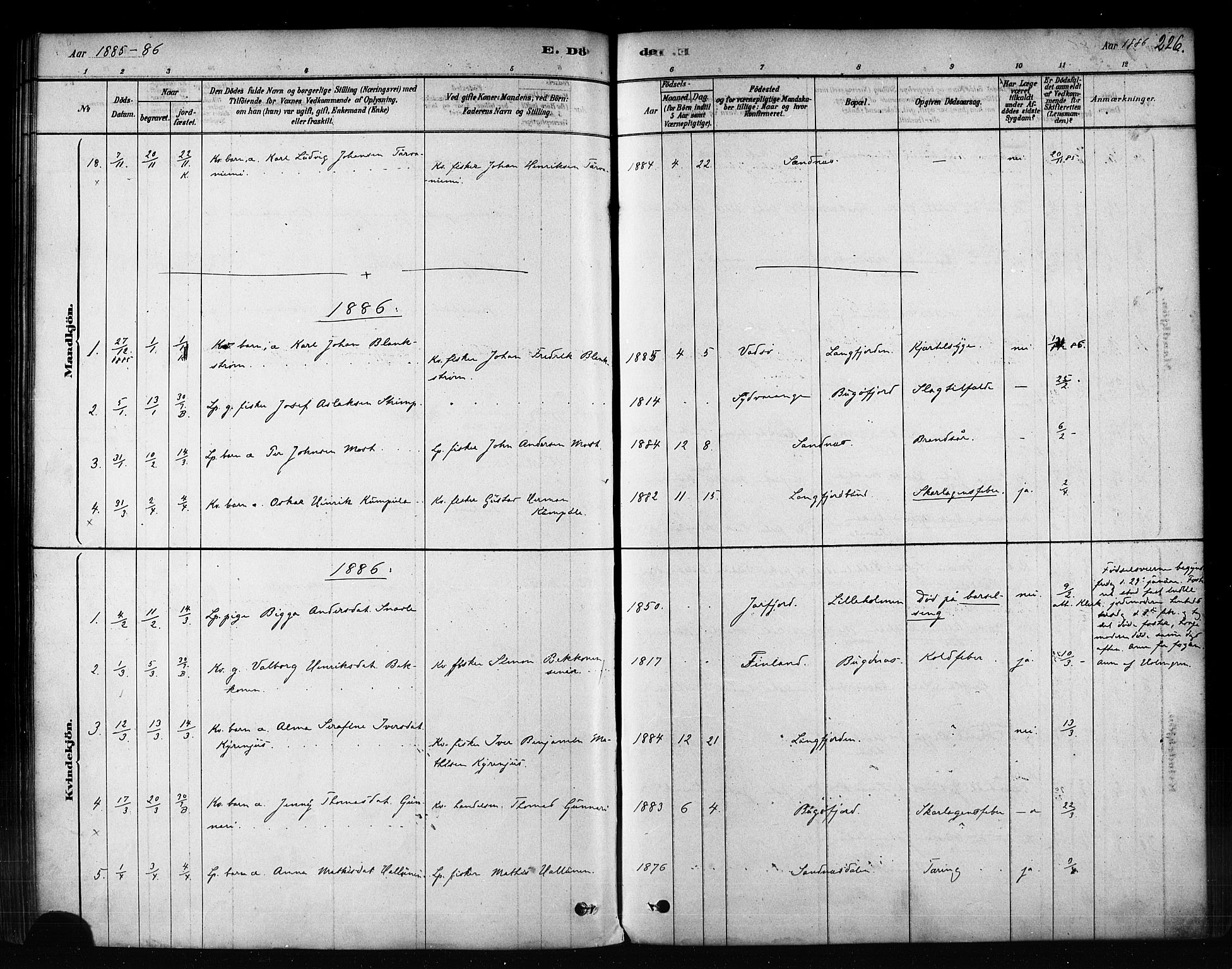 Sør-Varanger sokneprestkontor, AV/SATØ-S-1331/H/Ha/L0003kirke: Parish register (official) no. 3, 1878-1891, p. 226