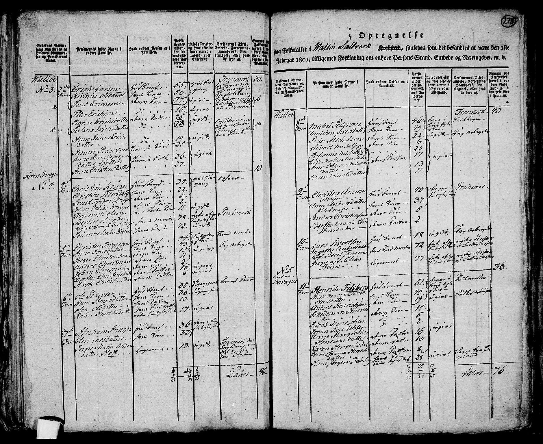 RA, 1801 census for 0721P Sem, 1801, p. 277b-278a