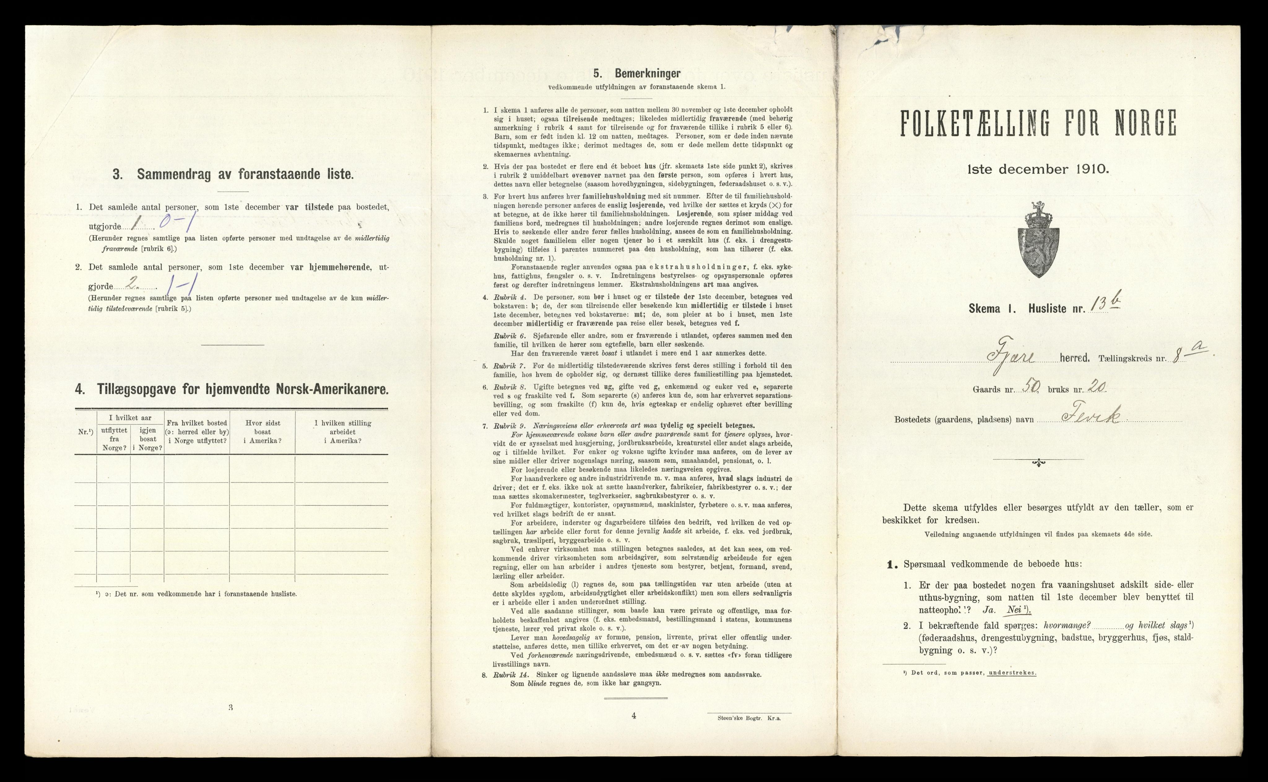 RA, 1910 census for Fjære, 1910, p. 1835