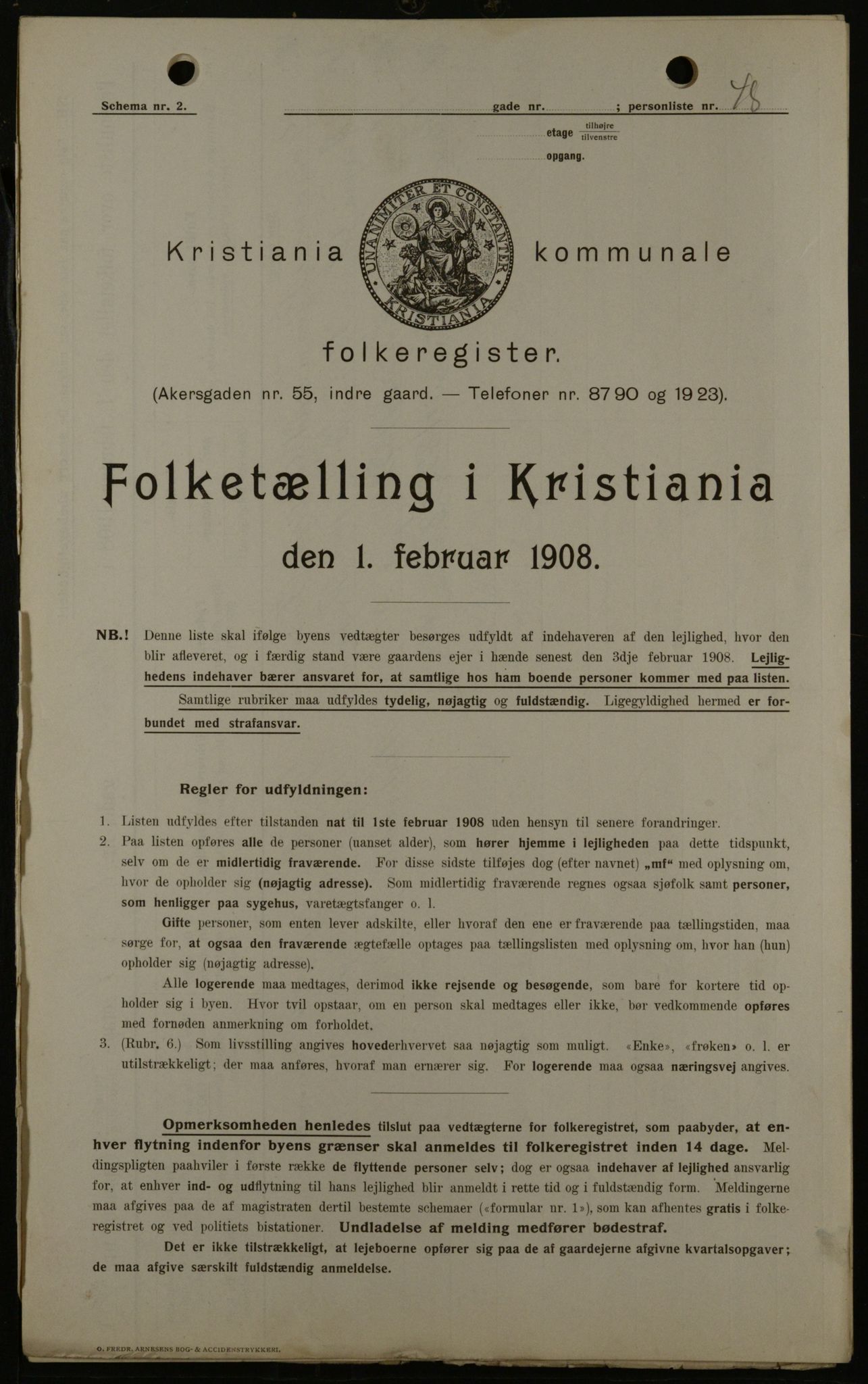 OBA, Municipal Census 1908 for Kristiania, 1908, p. 1993