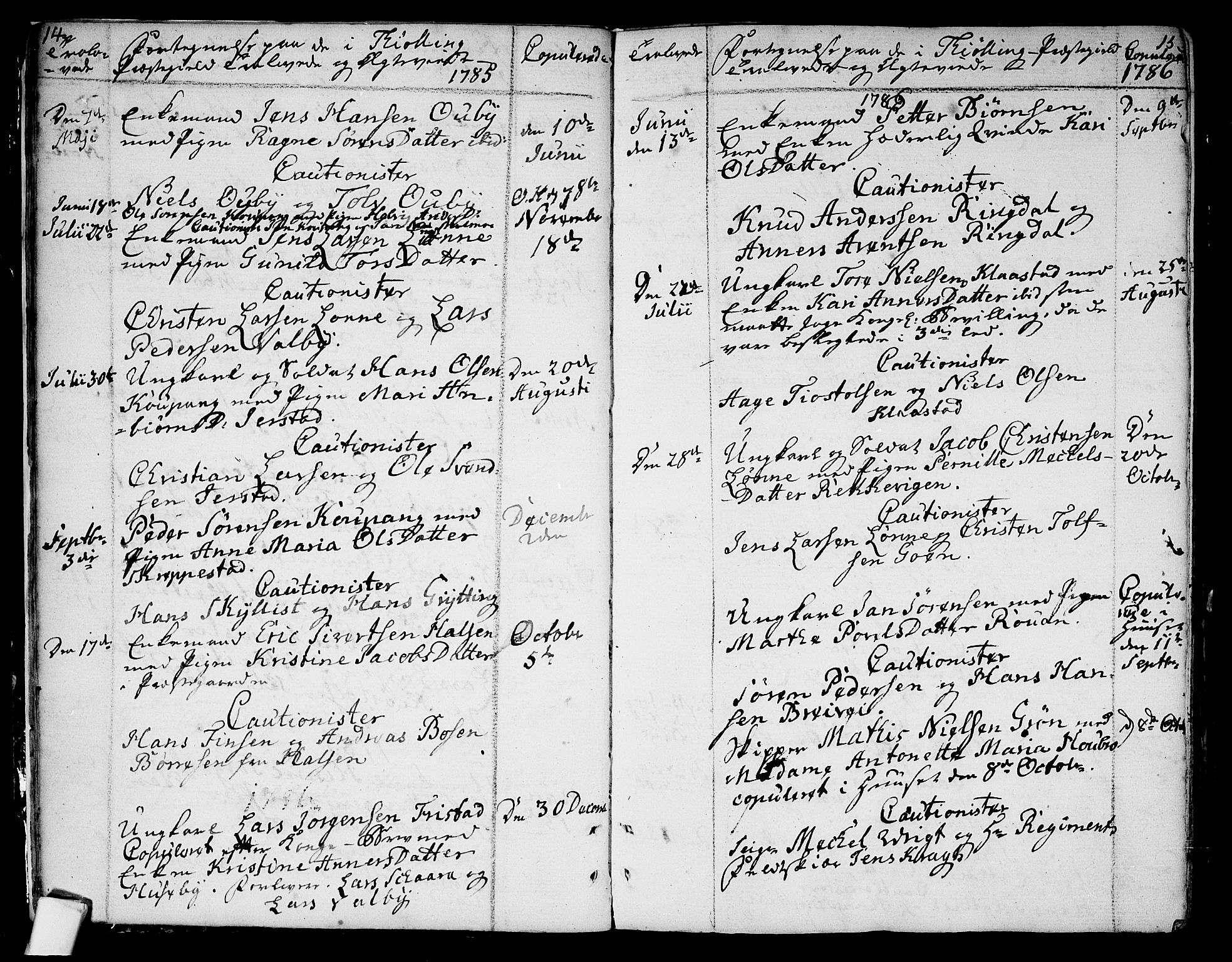 Tjølling kirkebøker, SAKO/A-60/F/Fa/L0004: Parish register (official) no. 4, 1779-1817, p. 14-15