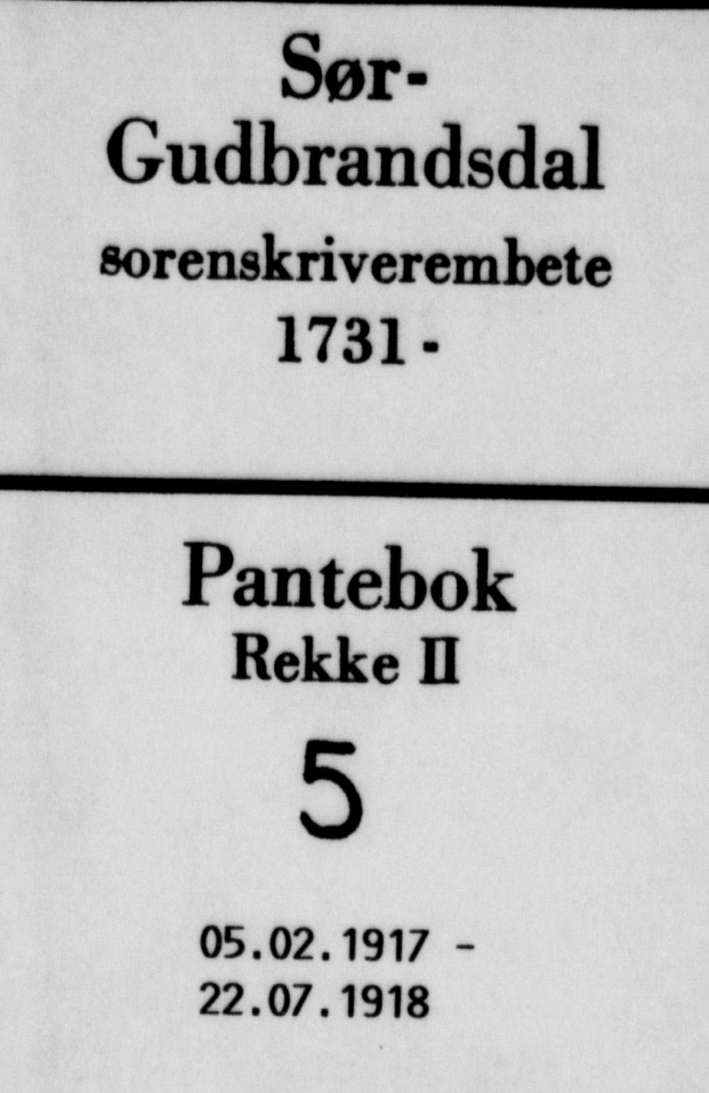Sør-Gudbrandsdal tingrett, SAH/TING-004/H/Hb/Hbb/L0005: Mortgage book no. II 5, 1917-1918