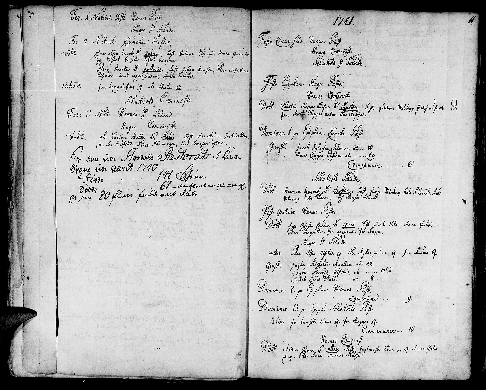 Ministerialprotokoller, klokkerbøker og fødselsregistre - Nord-Trøndelag, SAT/A-1458/709/L0056: Parish register (official) no. 709A04, 1740-1756, p. 11