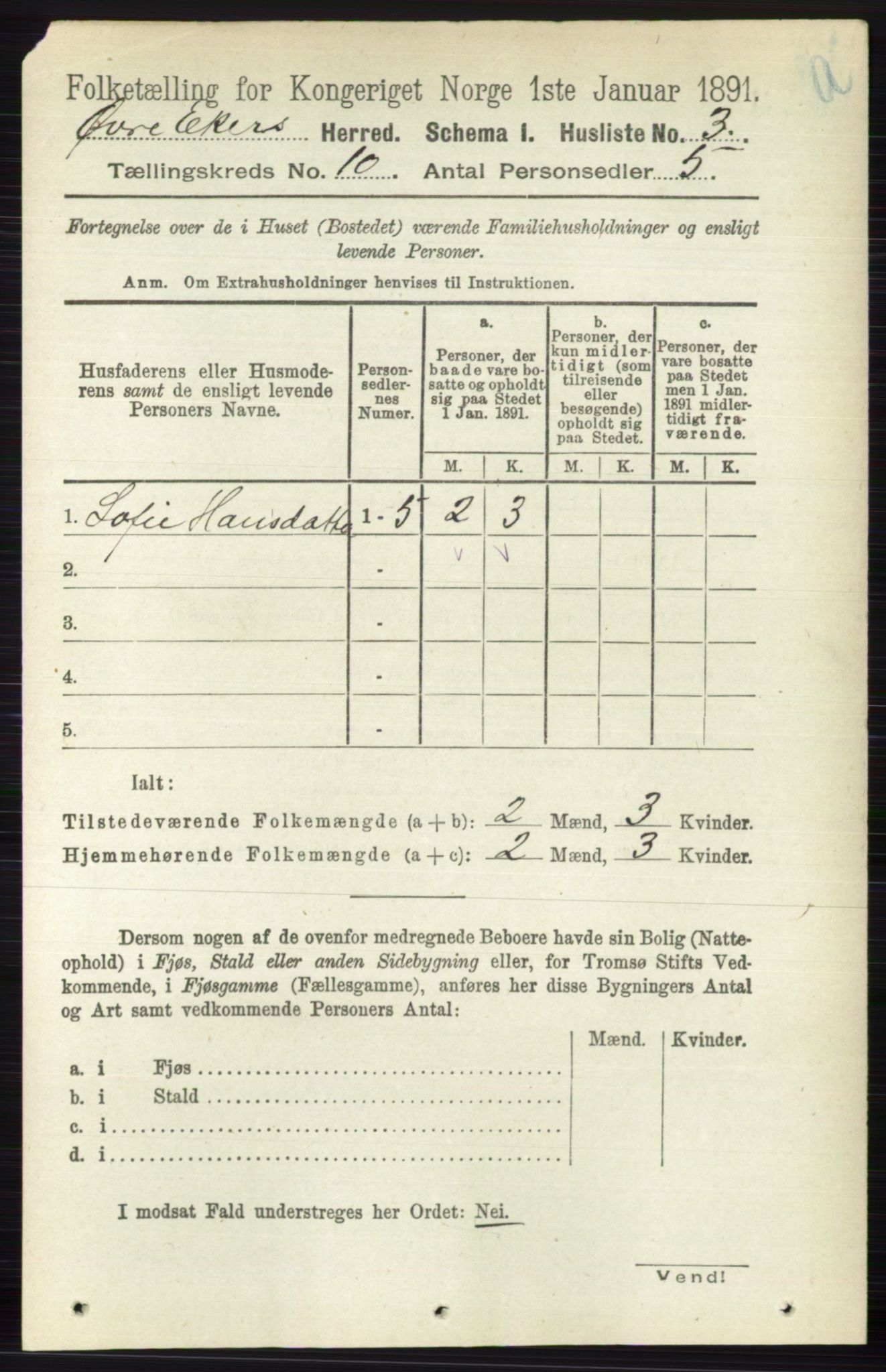 RA, 1891 census for 0624 Øvre Eiker, 1891, p. 3977