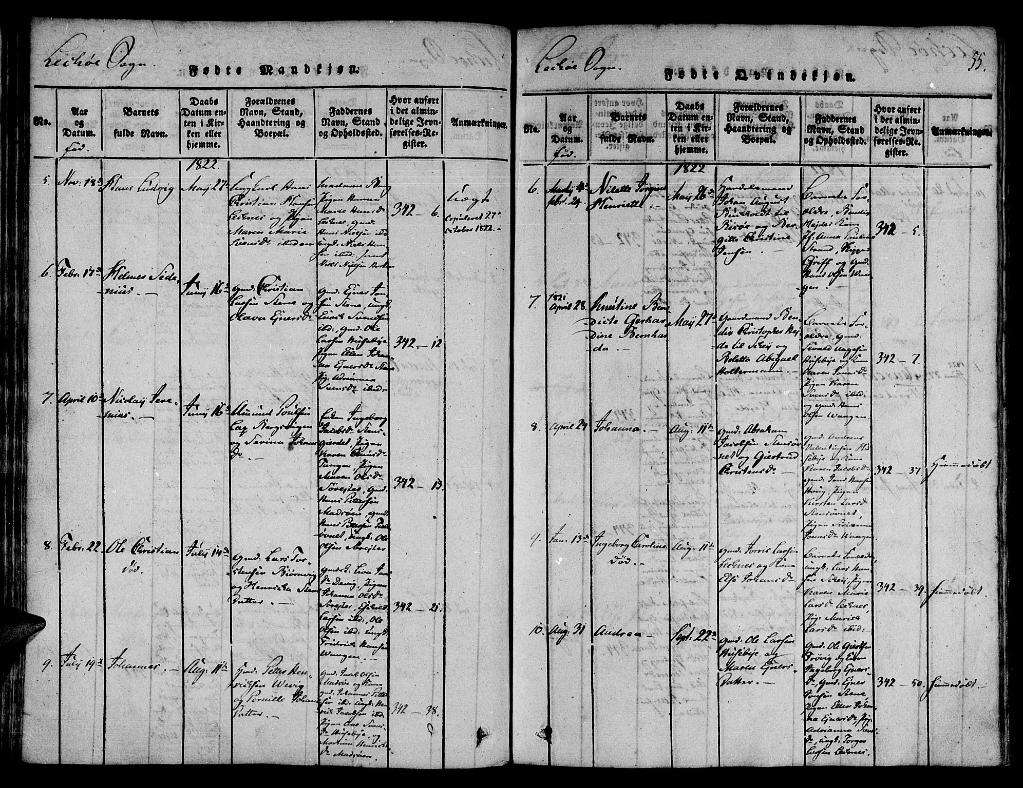 Ministerialprotokoller, klokkerbøker og fødselsregistre - Nord-Trøndelag, AV/SAT-A-1458/780/L0636: Parish register (official) no. 780A03 /2, 1815-1829, p. 55