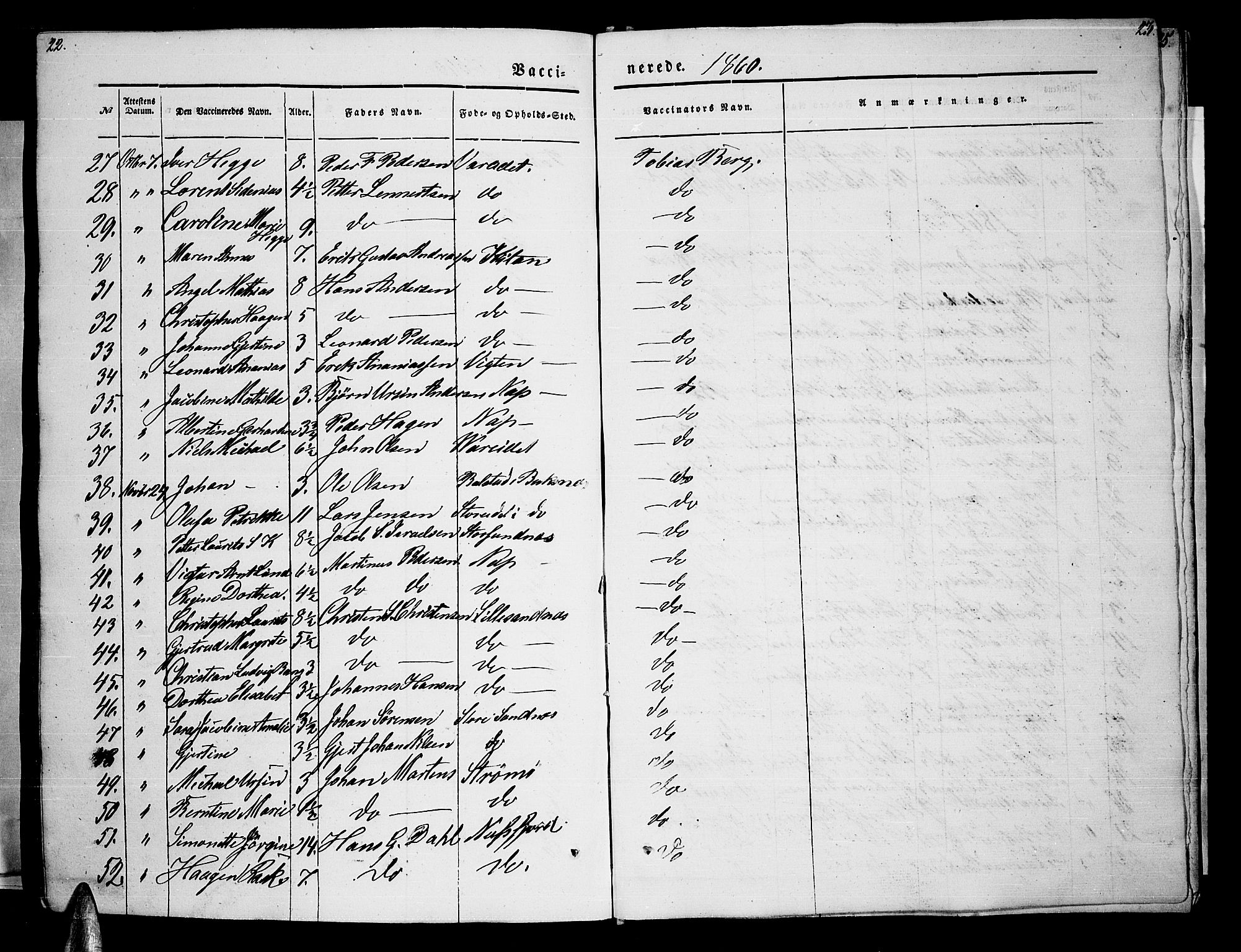 Ministerialprotokoller, klokkerbøker og fødselsregistre - Nordland, AV/SAT-A-1459/885/L1212: Parish register (copy) no. 885C01, 1847-1873, p. 22-23