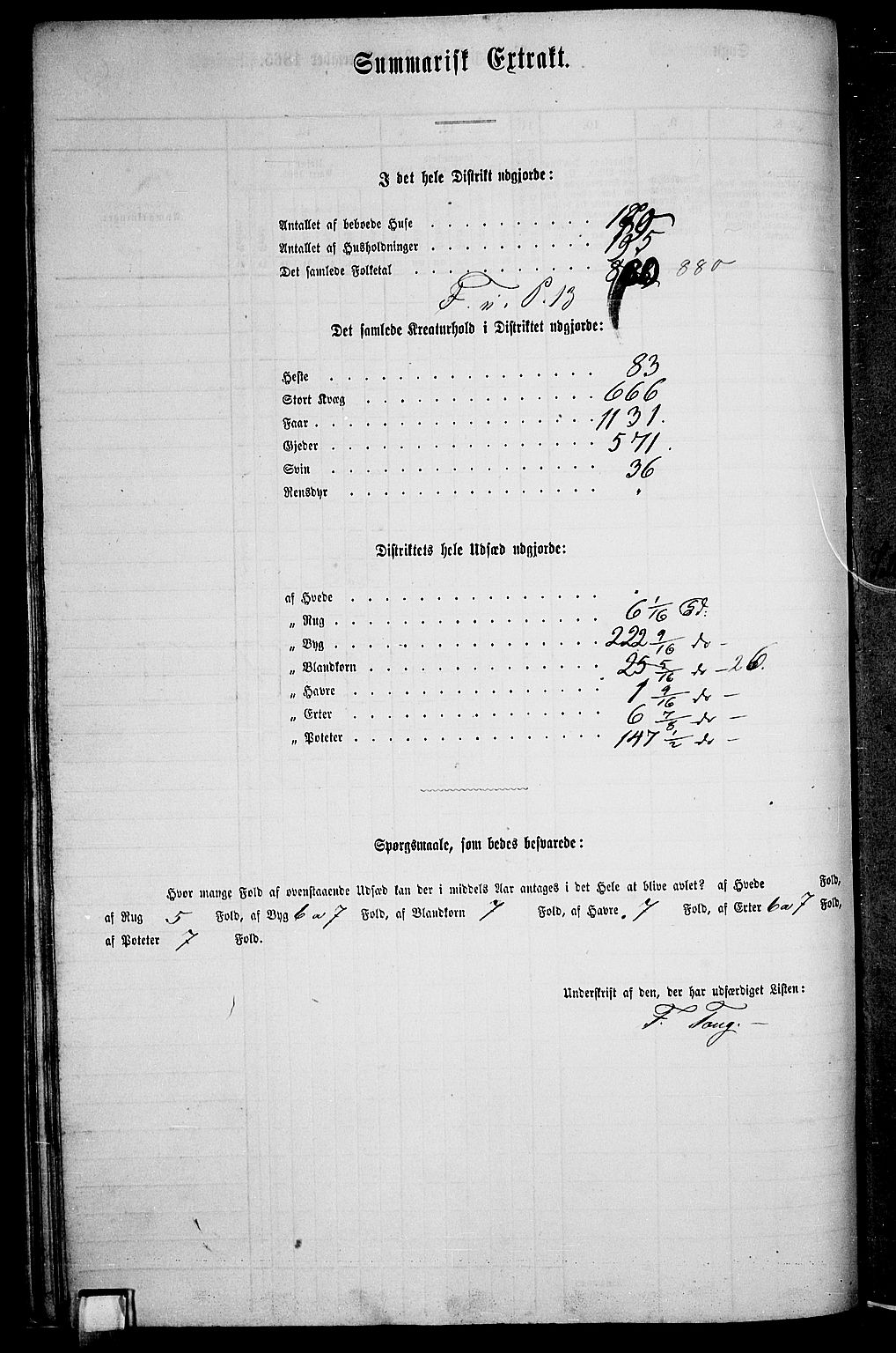 RA, 1865 census for Vågå, 1865, p. 226