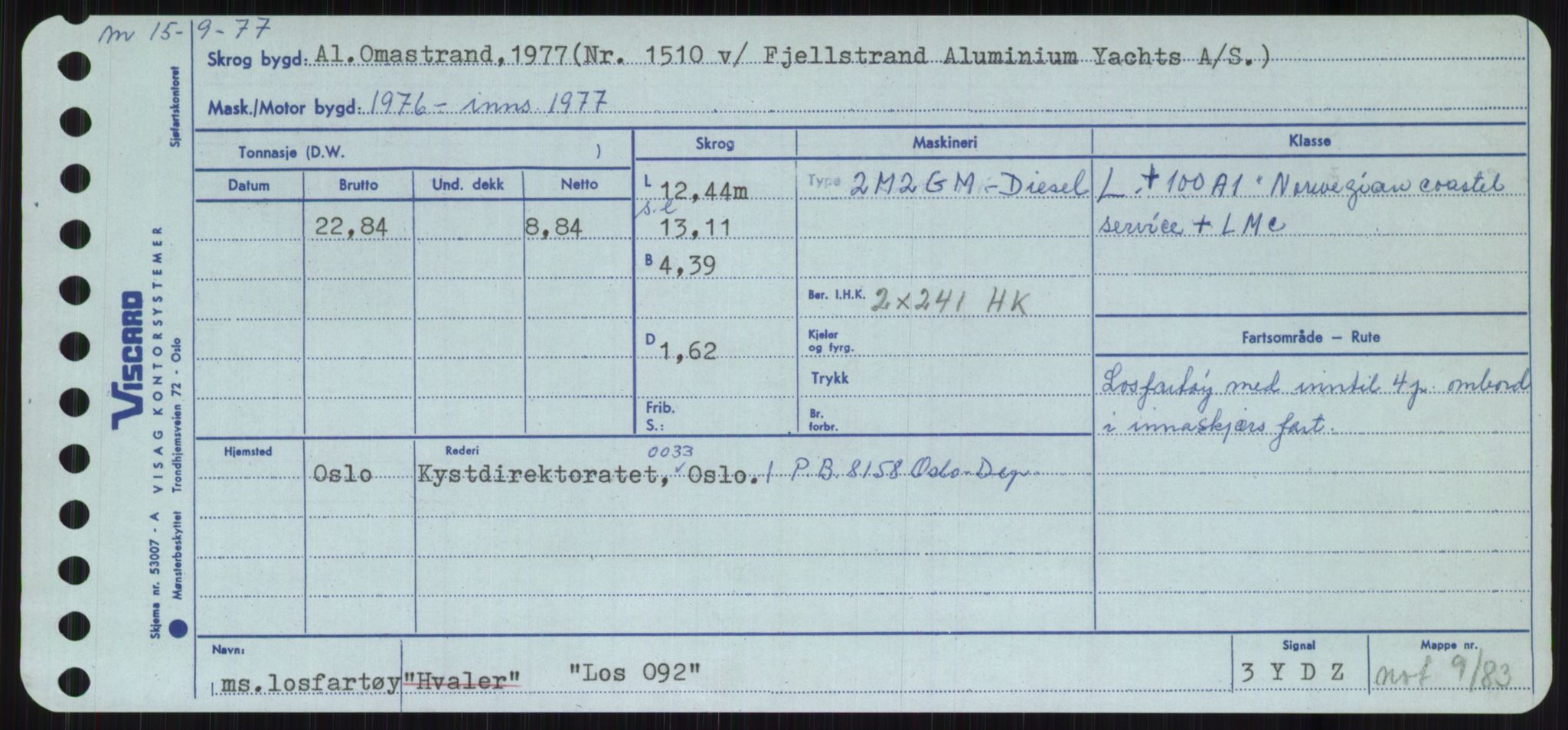 Sjøfartsdirektoratet med forløpere, Skipsmålingen, RA/S-1627/H/Ha/L0003/0002: Fartøy, Hilm-Mar / Fartøy, Kom-Mar, p. 629