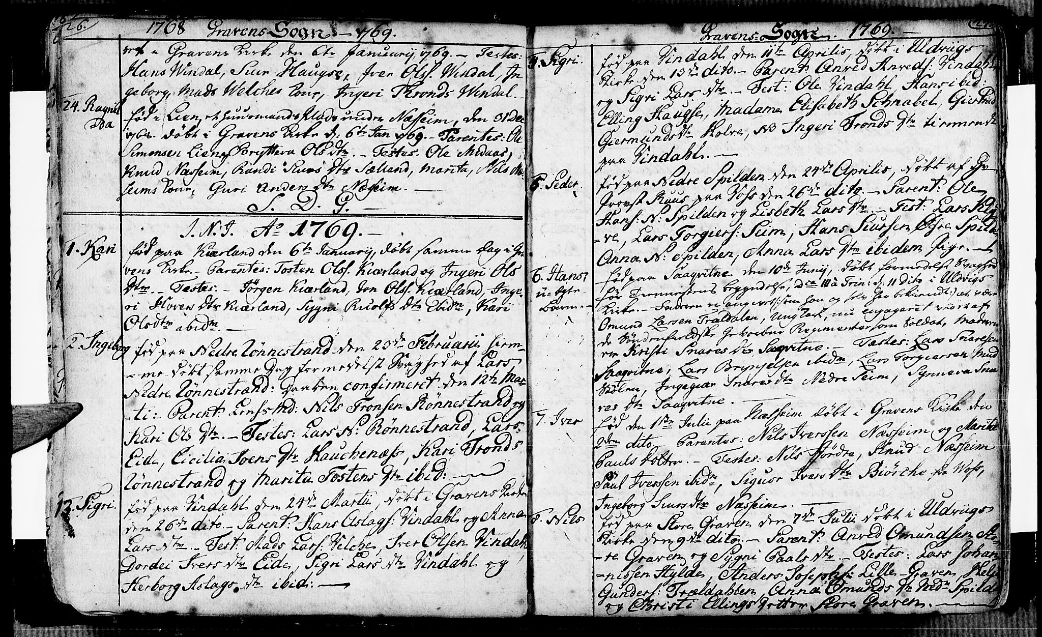 Ulvik sokneprestembete, SAB/A-78801/H/Haa: Parish register (official) no. A 7, 1761-1792, p. 26-27