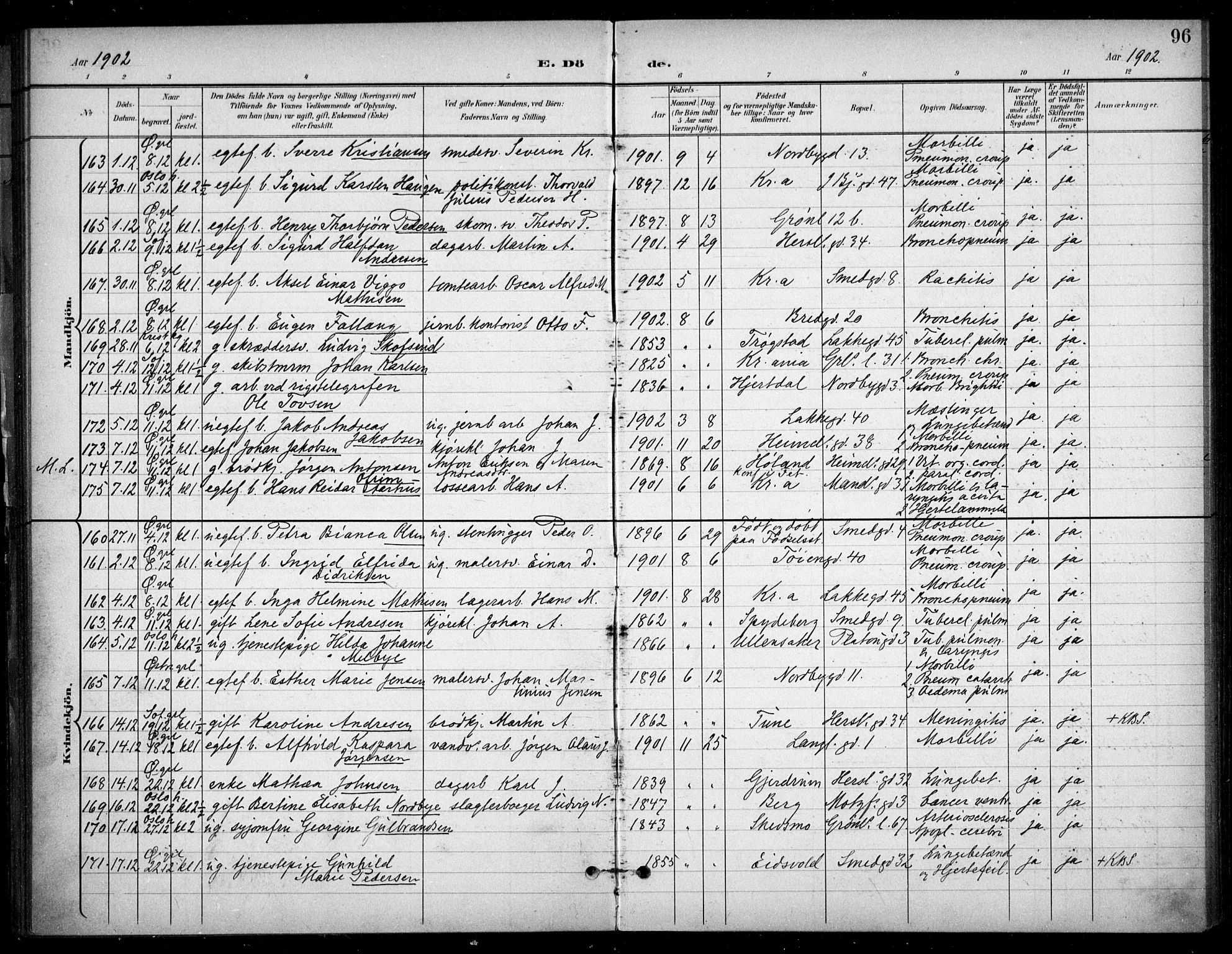 Grønland prestekontor Kirkebøker, SAO/A-10848/F/Fa/L0016: Parish register (official) no. 16, 1898-1918, p. 96