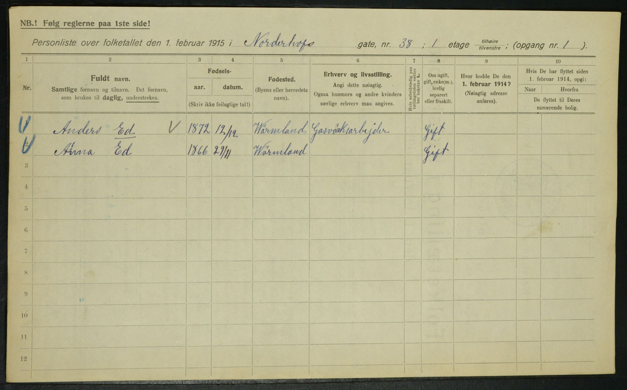 OBA, Municipal Census 1915 for Kristiania, 1915, p. 72429