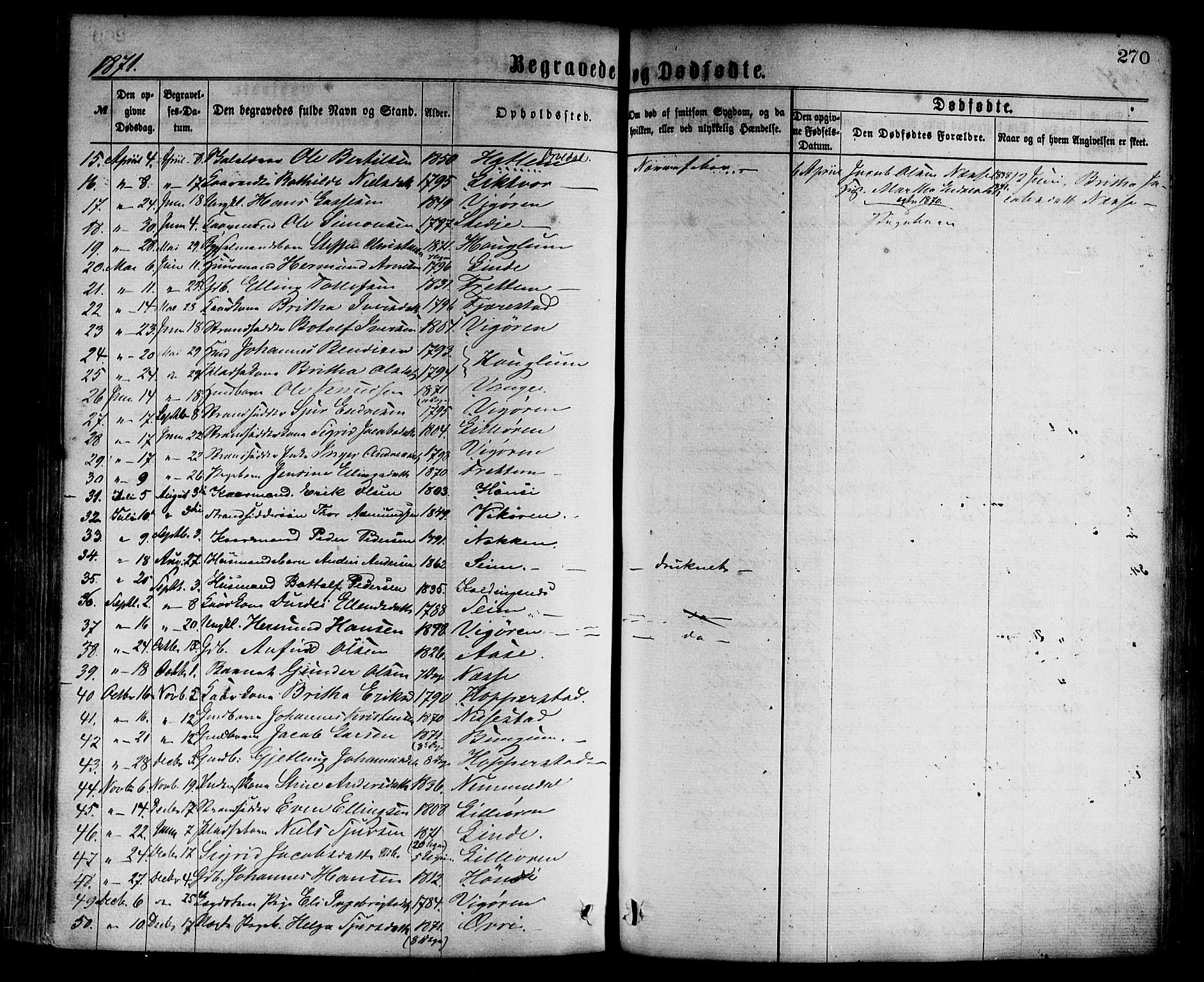 Vik sokneprestembete, AV/SAB-A-81501/H/Haa/Haaa/L0009: Parish register (official) no. A 9, 1866-1877, p. 270