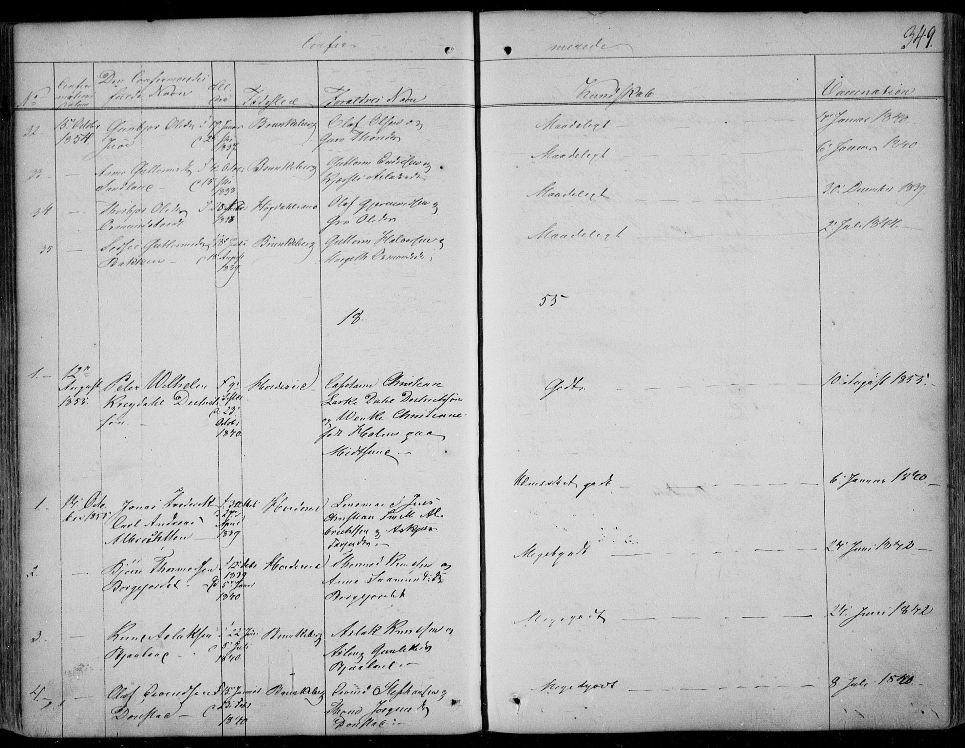 Kviteseid kirkebøker, SAKO/A-276/F/Fa/L0006: Parish register (official) no. I 6, 1836-1858, p. 349