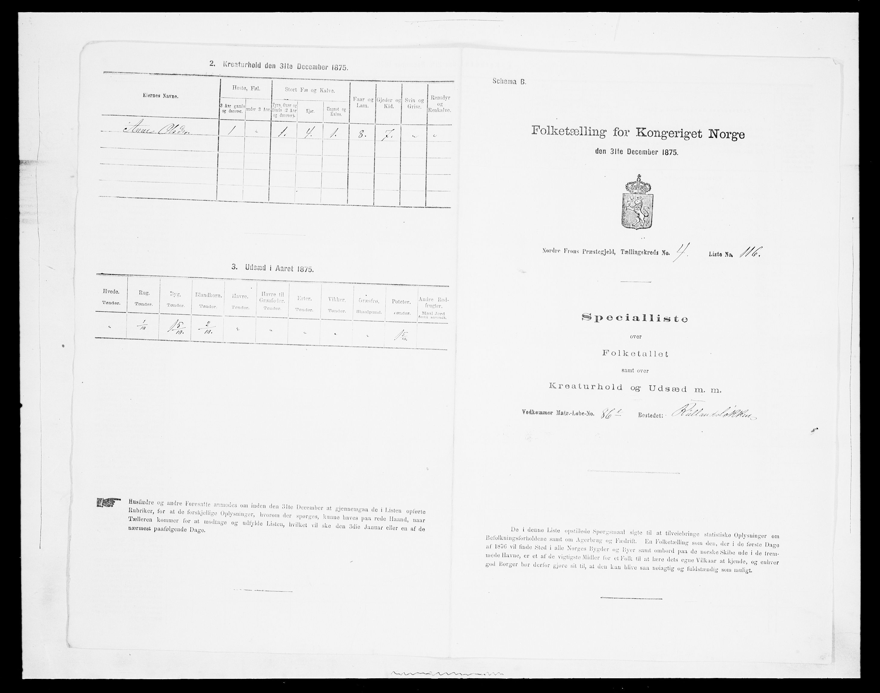 SAH, 1875 census for 0518P Nord-Fron, 1875, p. 751