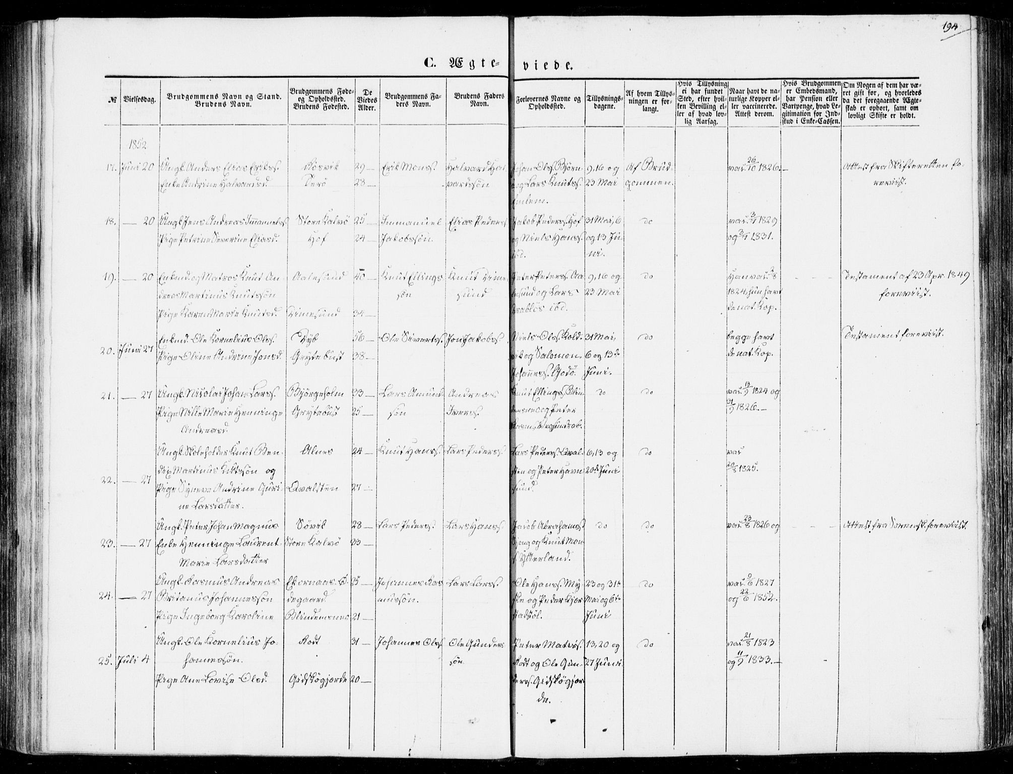 Ministerialprotokoller, klokkerbøker og fødselsregistre - Møre og Romsdal, AV/SAT-A-1454/528/L0397: Parish register (official) no. 528A08, 1848-1858, p. 194