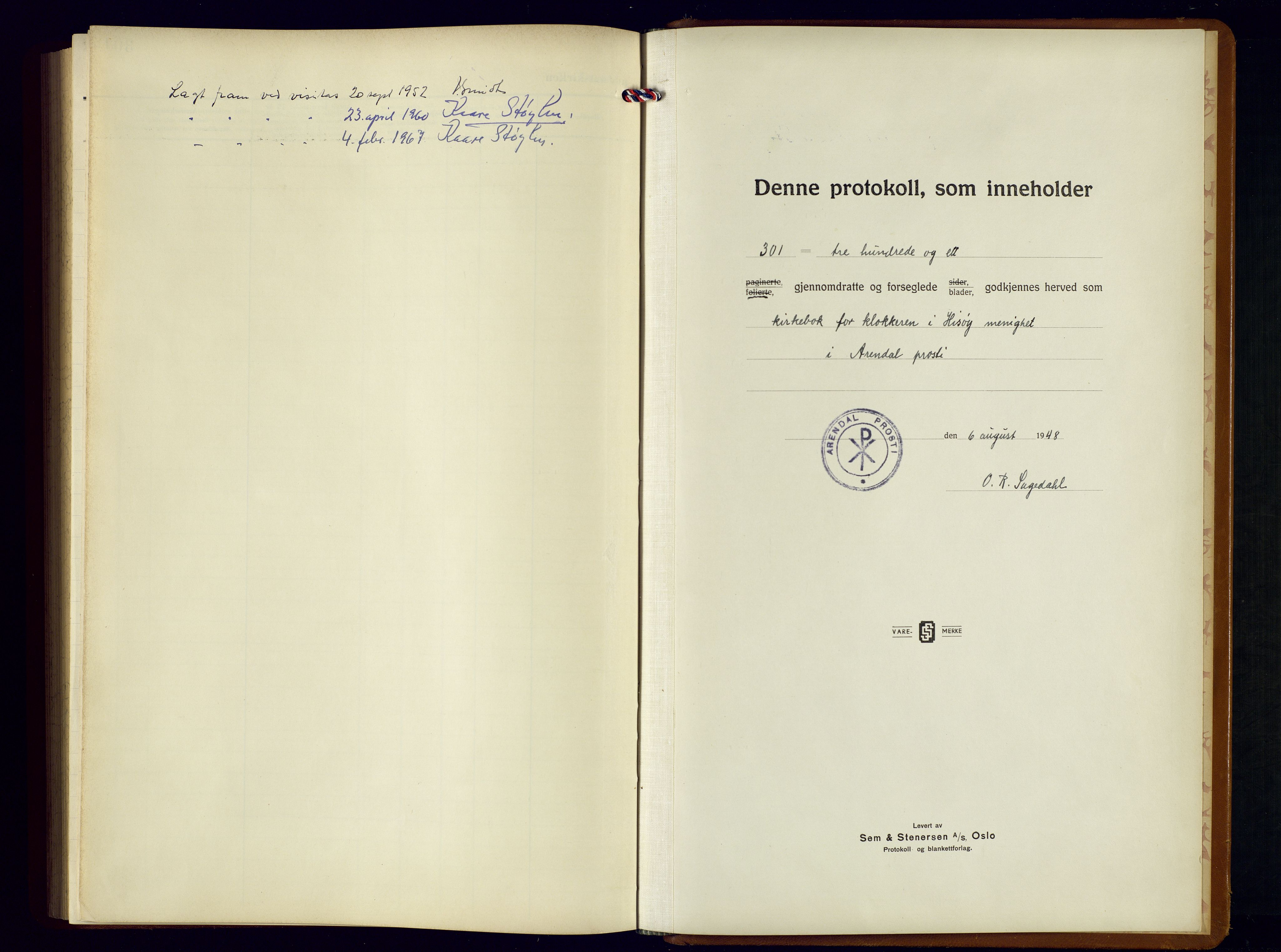 Hisøy sokneprestkontor, AV/SAK-1111-0020/F/Fb/L0006: Parish register (copy) no. B-6, 1947-1968
