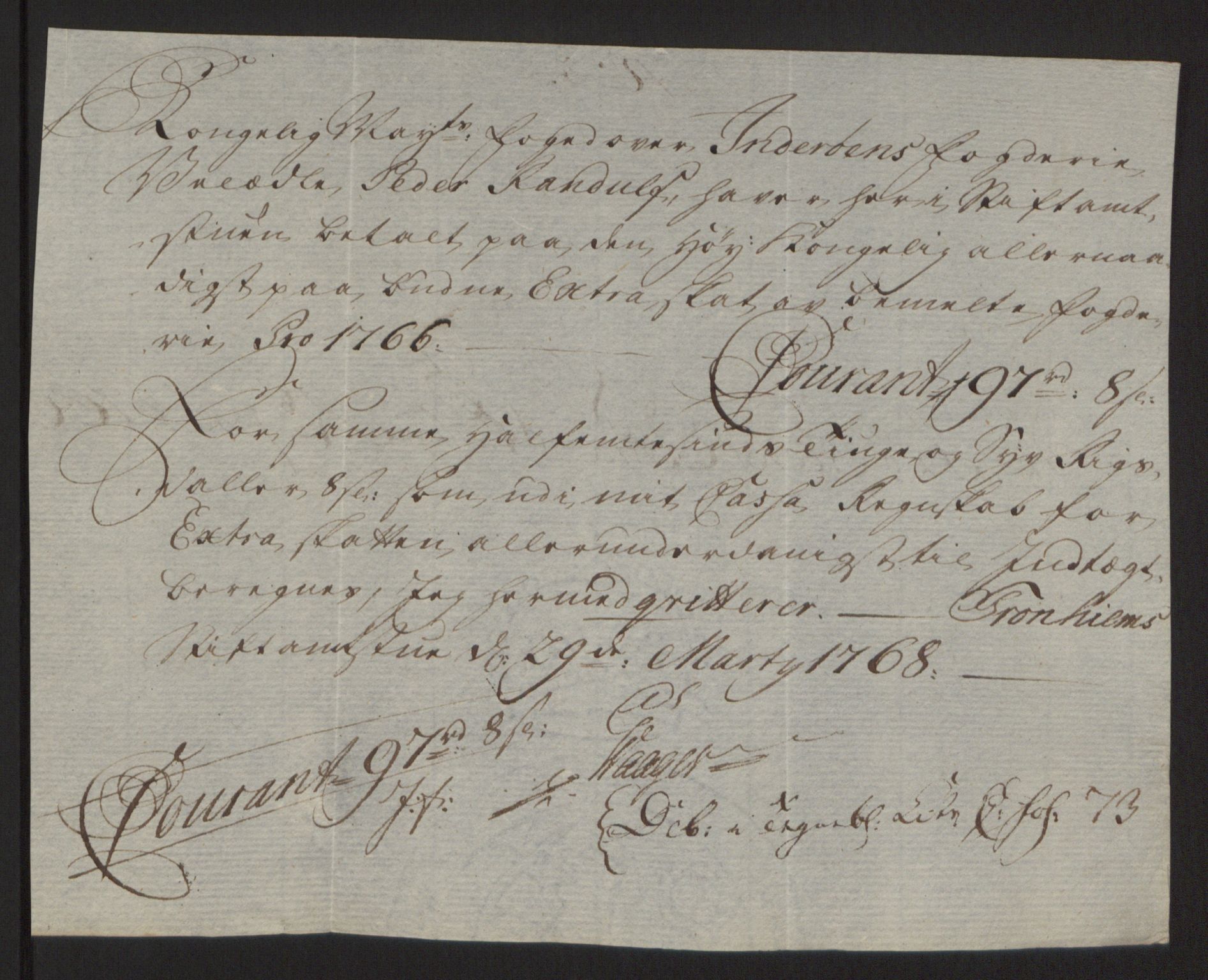 Rentekammeret inntil 1814, Reviderte regnskaper, Fogderegnskap, RA/EA-4092/R63/L4420: Ekstraskatten Inderøy, 1762-1772, p. 208