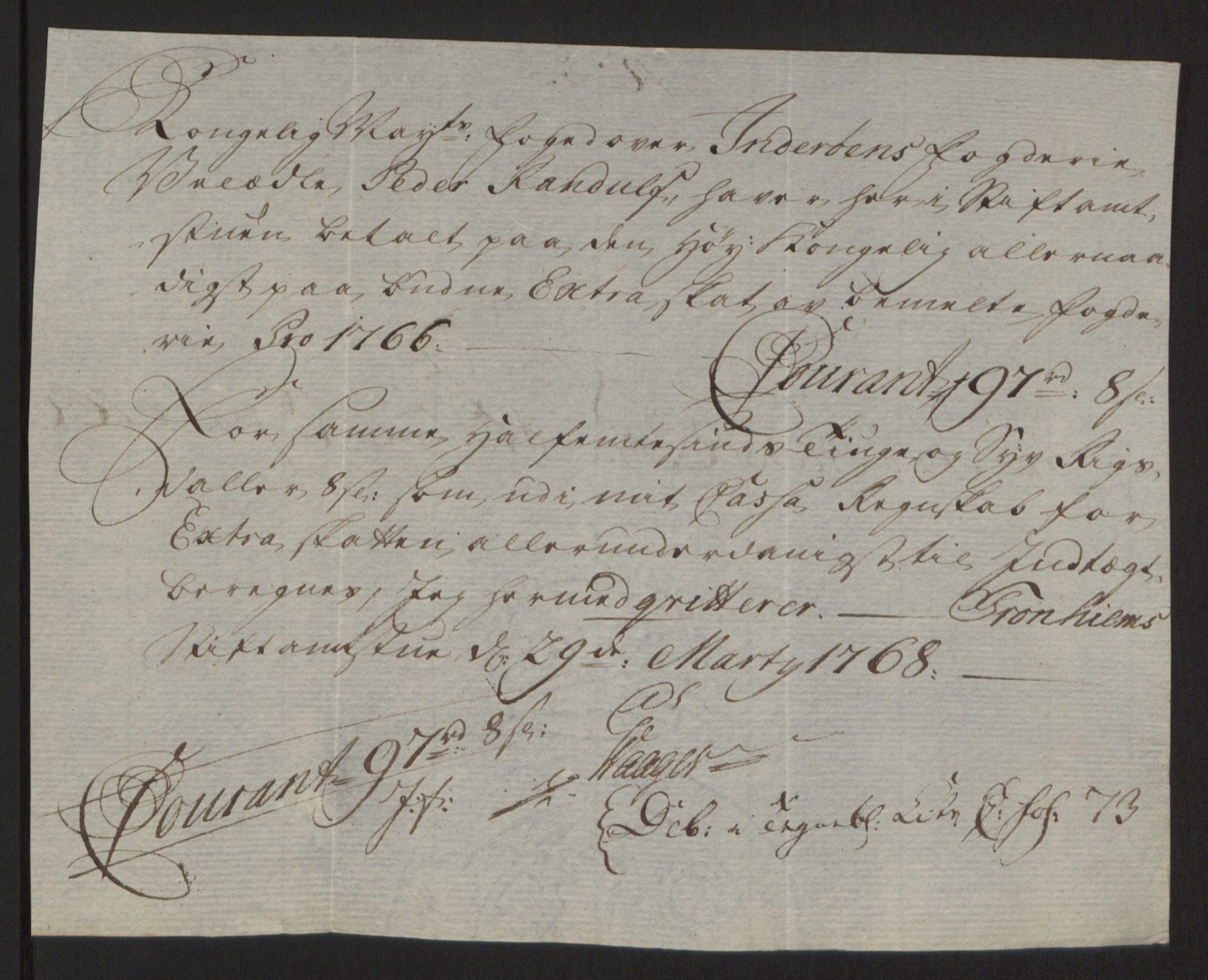 Rentekammeret inntil 1814, Reviderte regnskaper, Fogderegnskap, AV/RA-EA-4092/R63/L4420: Ekstraskatten Inderøy, 1762-1772, p. 208