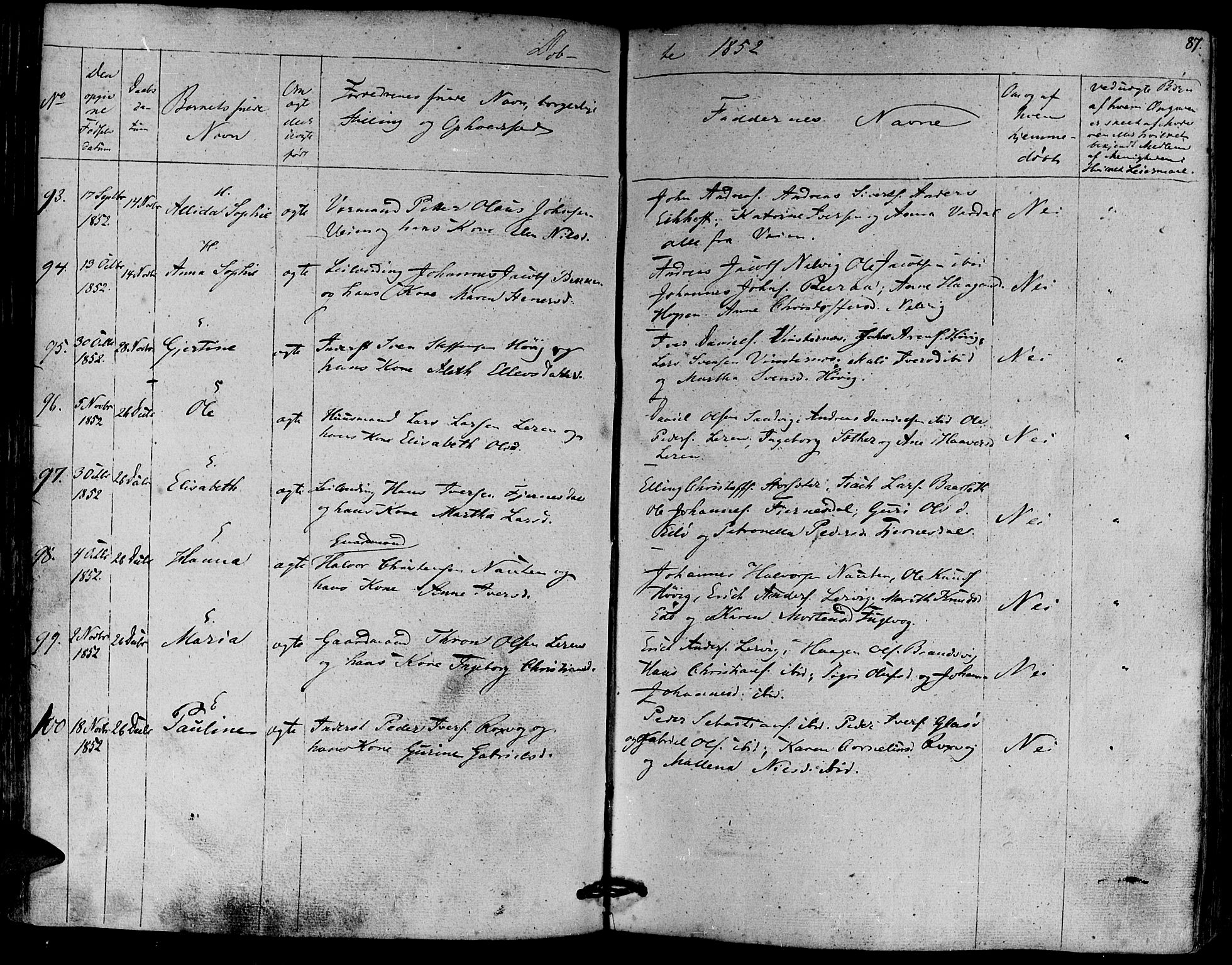 Ministerialprotokoller, klokkerbøker og fødselsregistre - Møre og Romsdal, AV/SAT-A-1454/581/L0936: Parish register (official) no. 581A04, 1836-1852, p. 87