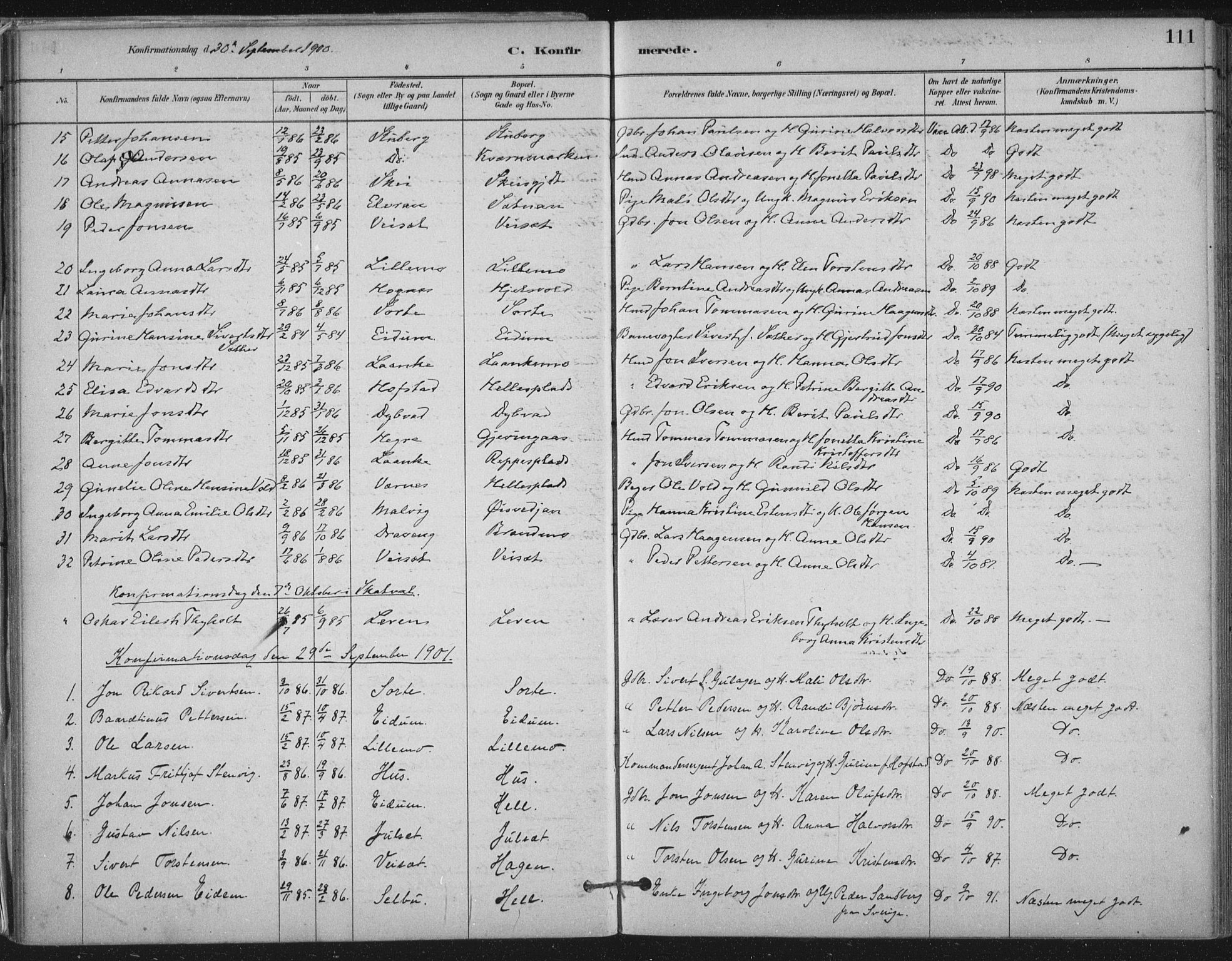 Ministerialprotokoller, klokkerbøker og fødselsregistre - Nord-Trøndelag, AV/SAT-A-1458/710/L0095: Parish register (official) no. 710A01, 1880-1914, p. 111