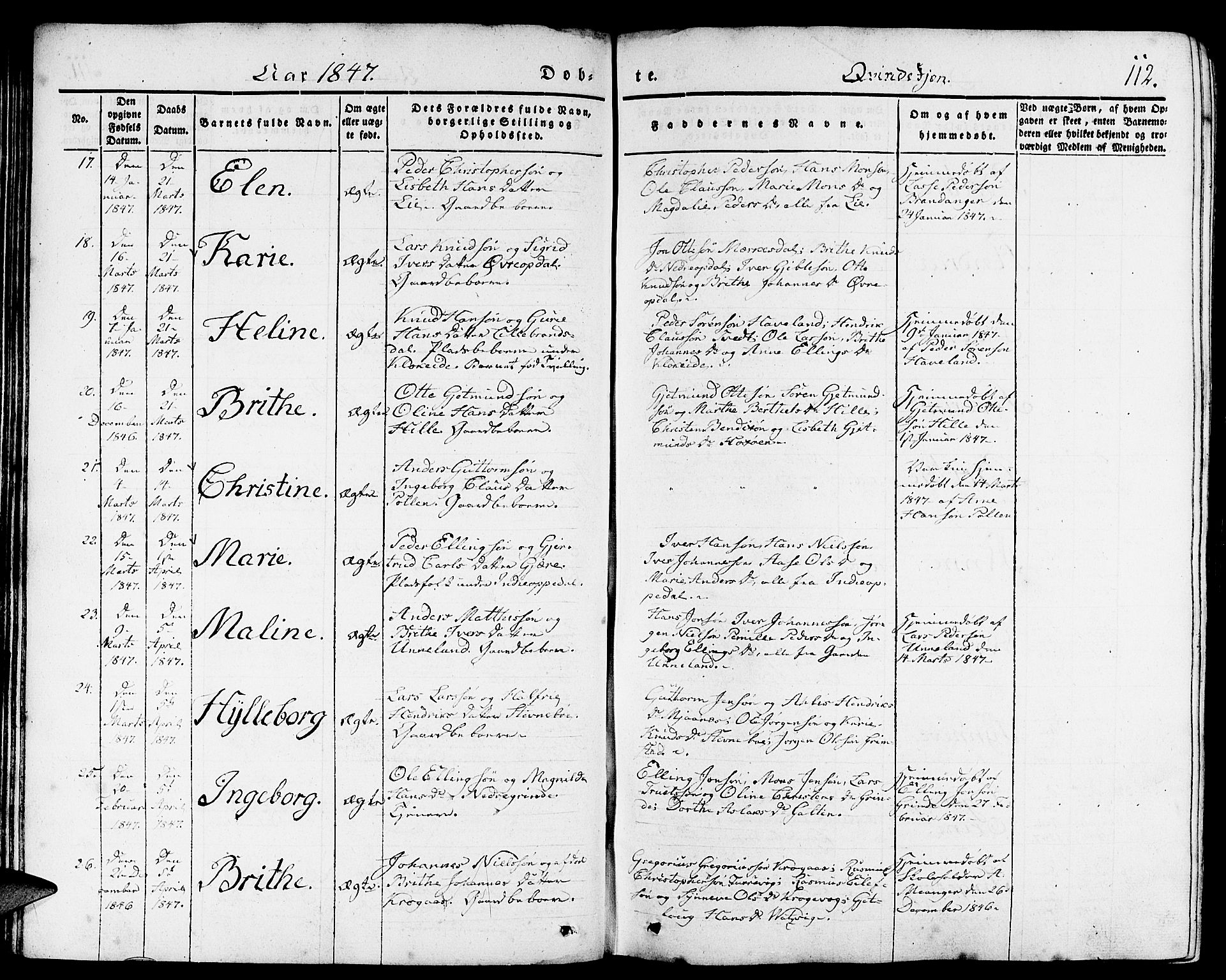 Gulen sokneprestembete, AV/SAB-A-80201/H/Haa/Haaa/L0020: Parish register (official) no. A 20, 1837-1847, p. 112