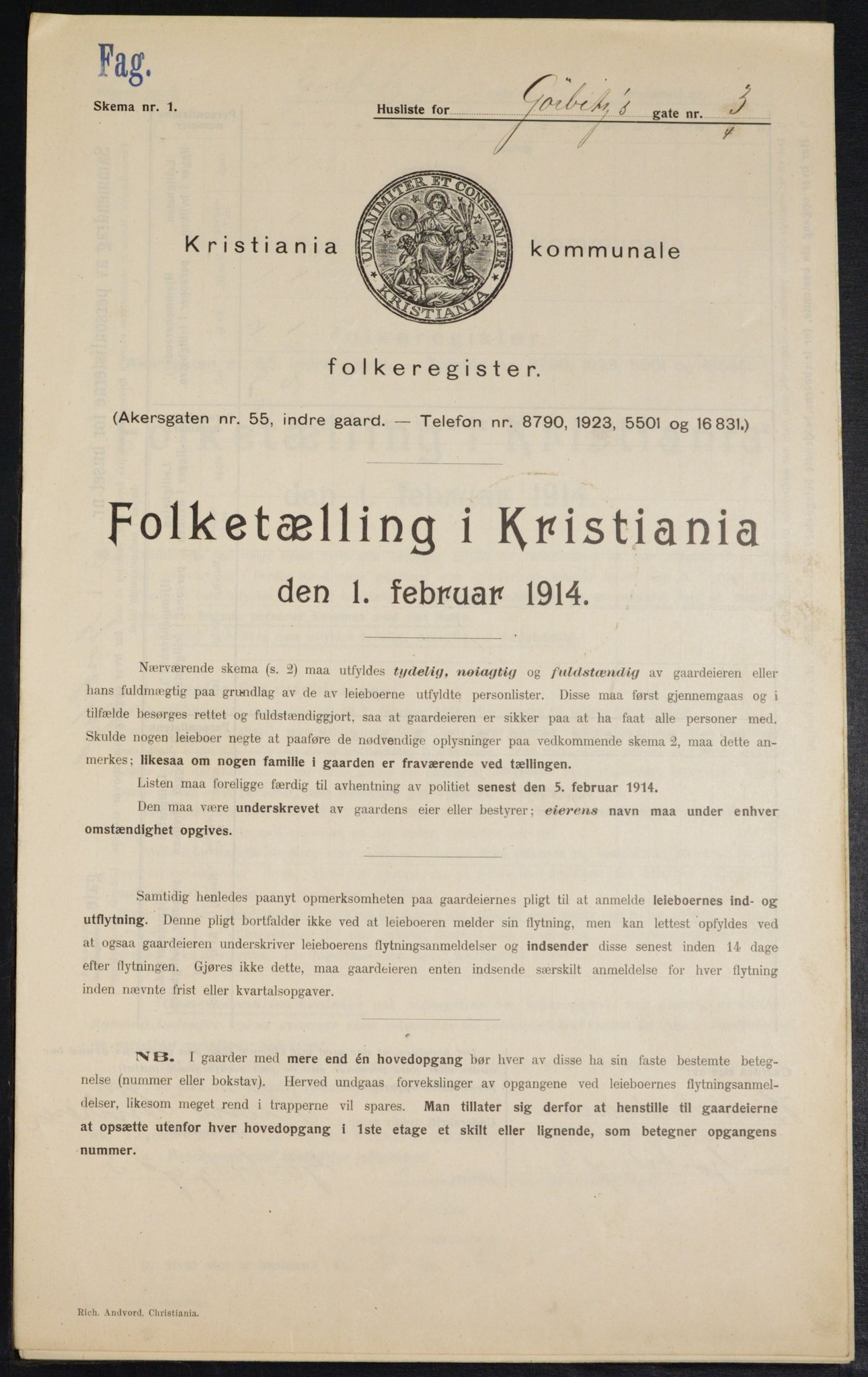 OBA, Municipal Census 1914 for Kristiania, 1914, p. 32772