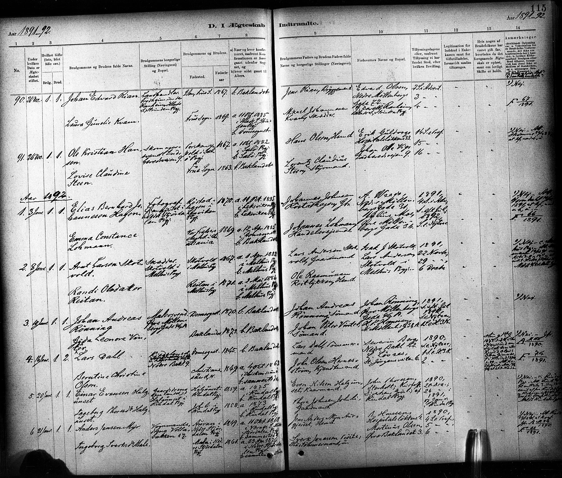 Ministerialprotokoller, klokkerbøker og fødselsregistre - Sør-Trøndelag, AV/SAT-A-1456/604/L0189: Parish register (official) no. 604A10, 1878-1892, p. 115