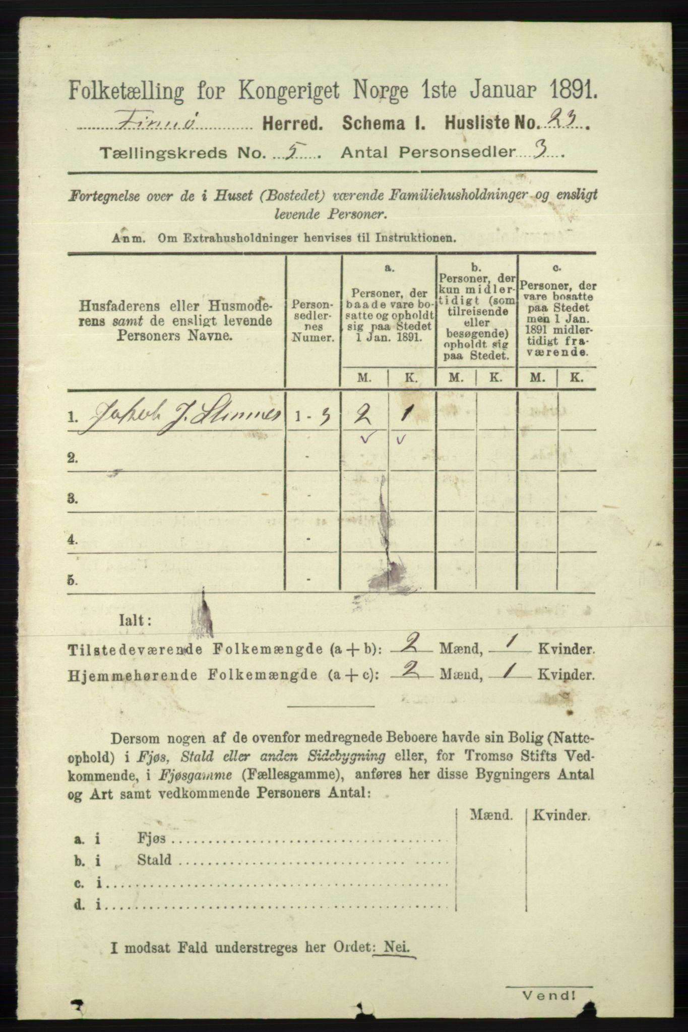 RA, 1891 census for 1141 Finnøy, 1891, p. 1107