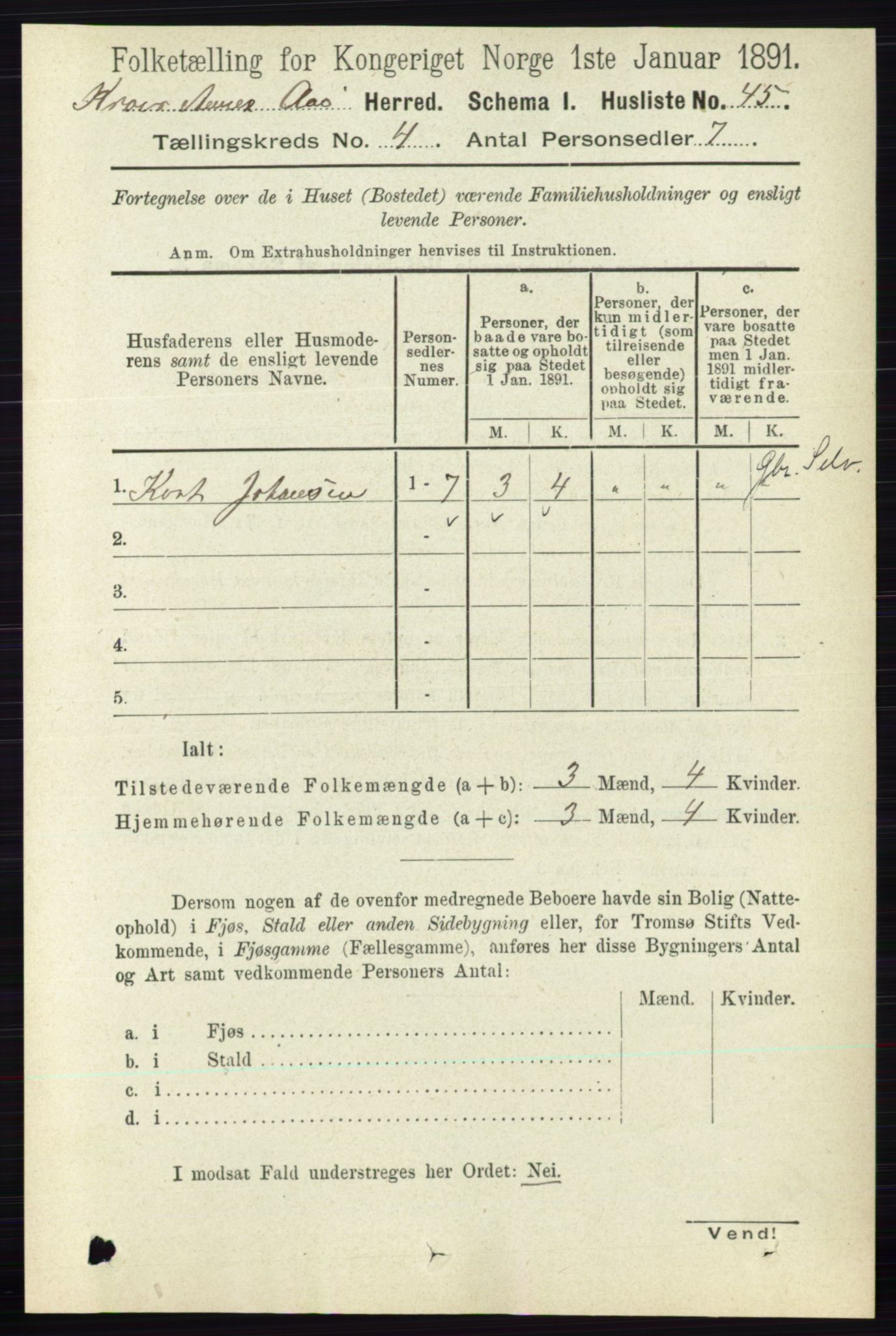 RA, 1891 census for 0214 Ås, 1891, p. 3027