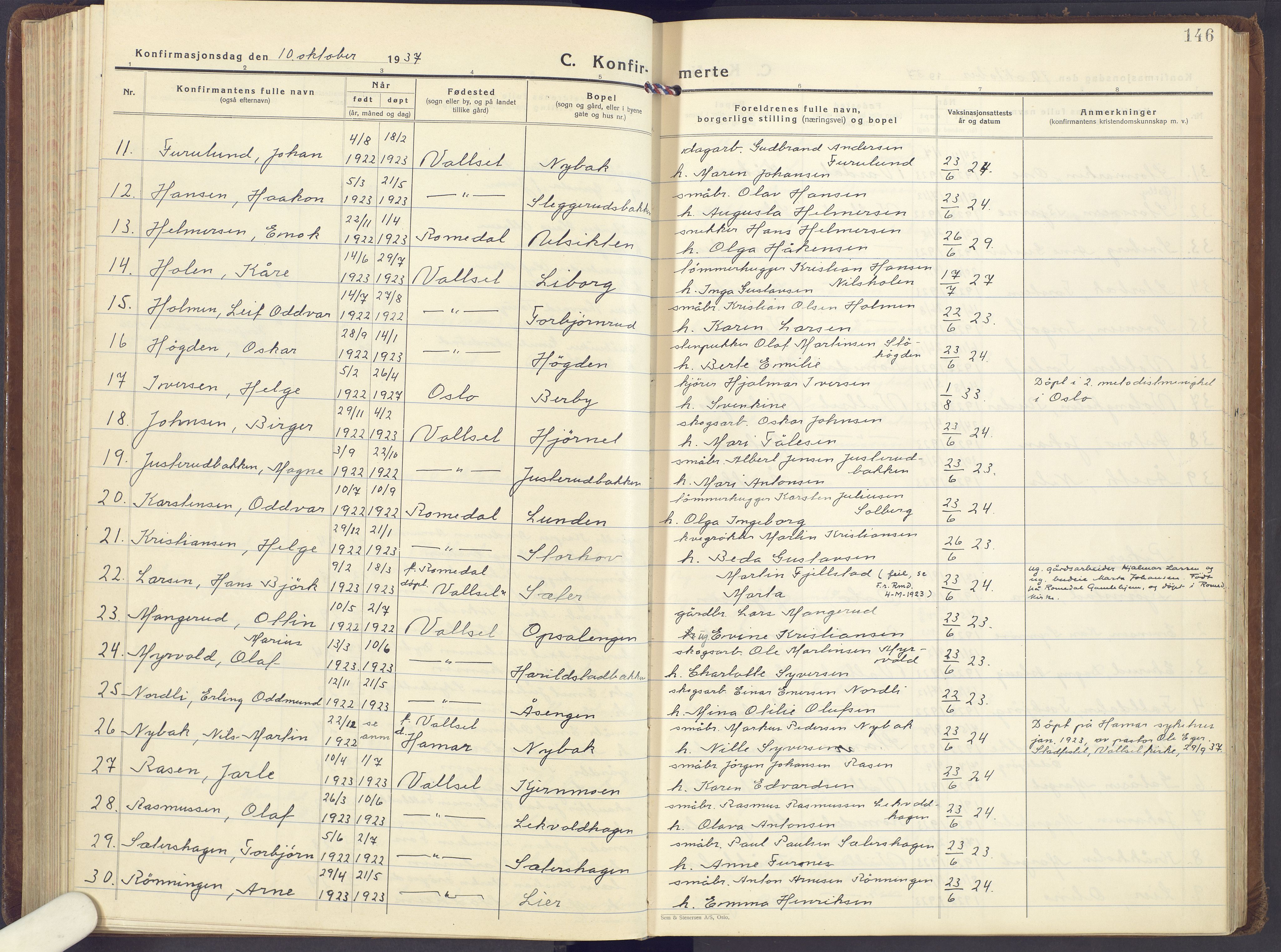 Romedal prestekontor, AV/SAH-PREST-004/K/L0013: Parish register (official) no. 13, 1930-1949, p. 146