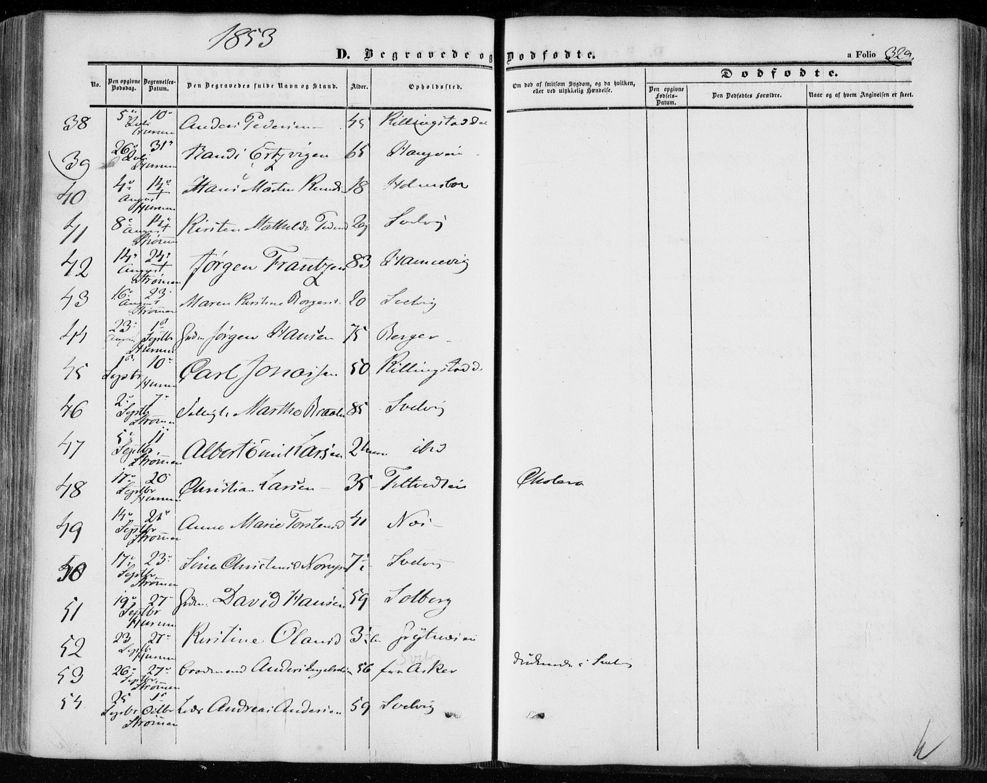 Hurum kirkebøker, AV/SAKO-A-229/F/Fa/L0011: Parish register (official) no. 11, 1847-1860, p. 329